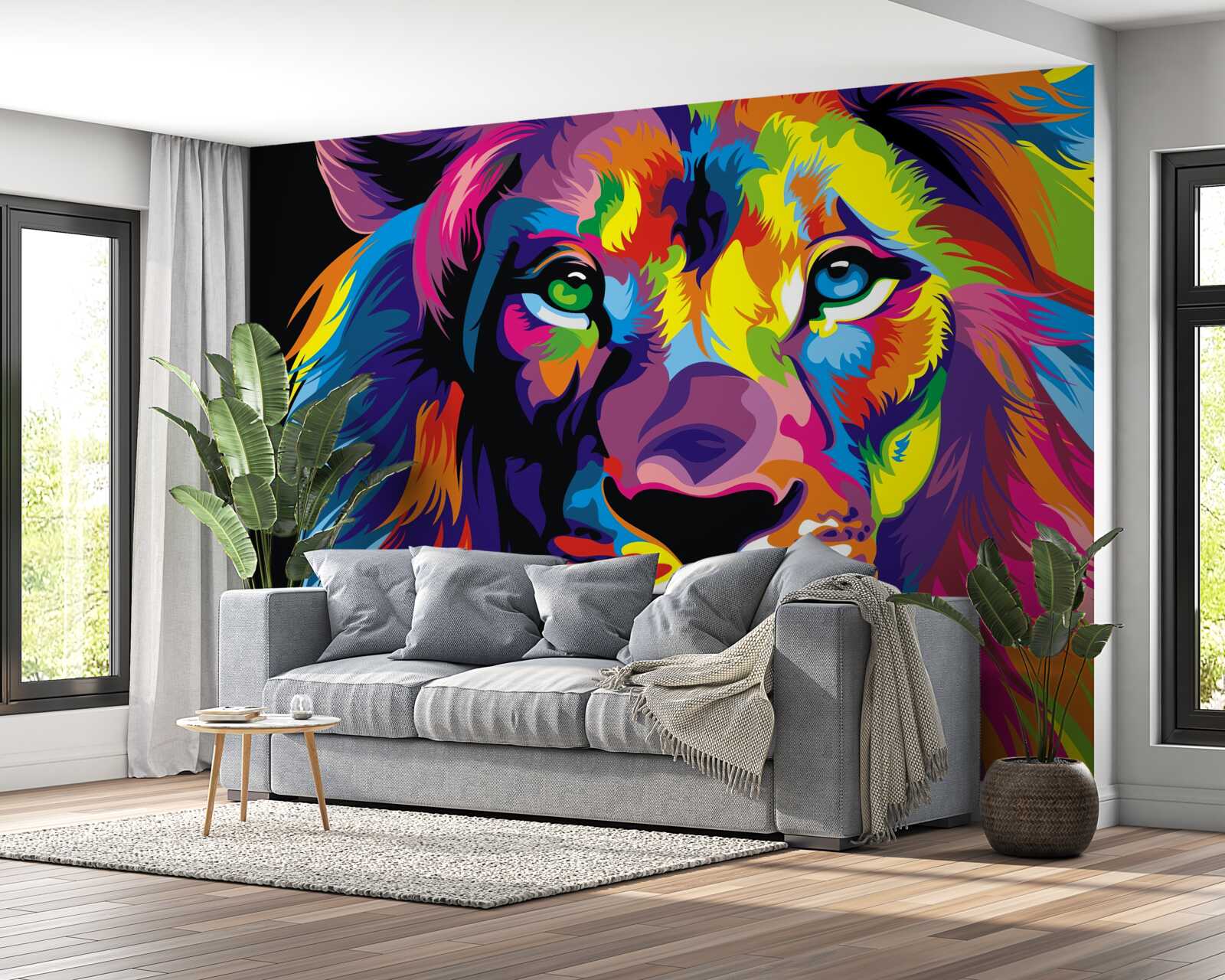 Fototapeten Pop-Art-Bild des Löwen