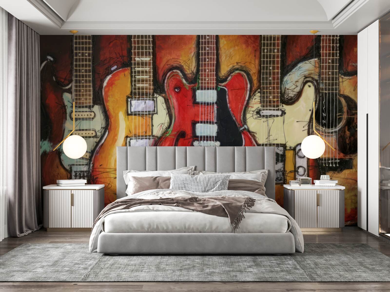 Fototapeten Gitarren mit unterschiedlichen Designs