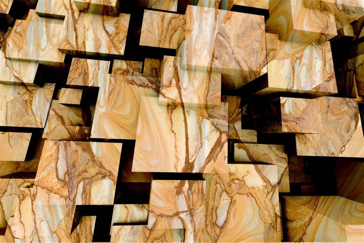 Fototapeten Drei -dimensionale braune Quadrate