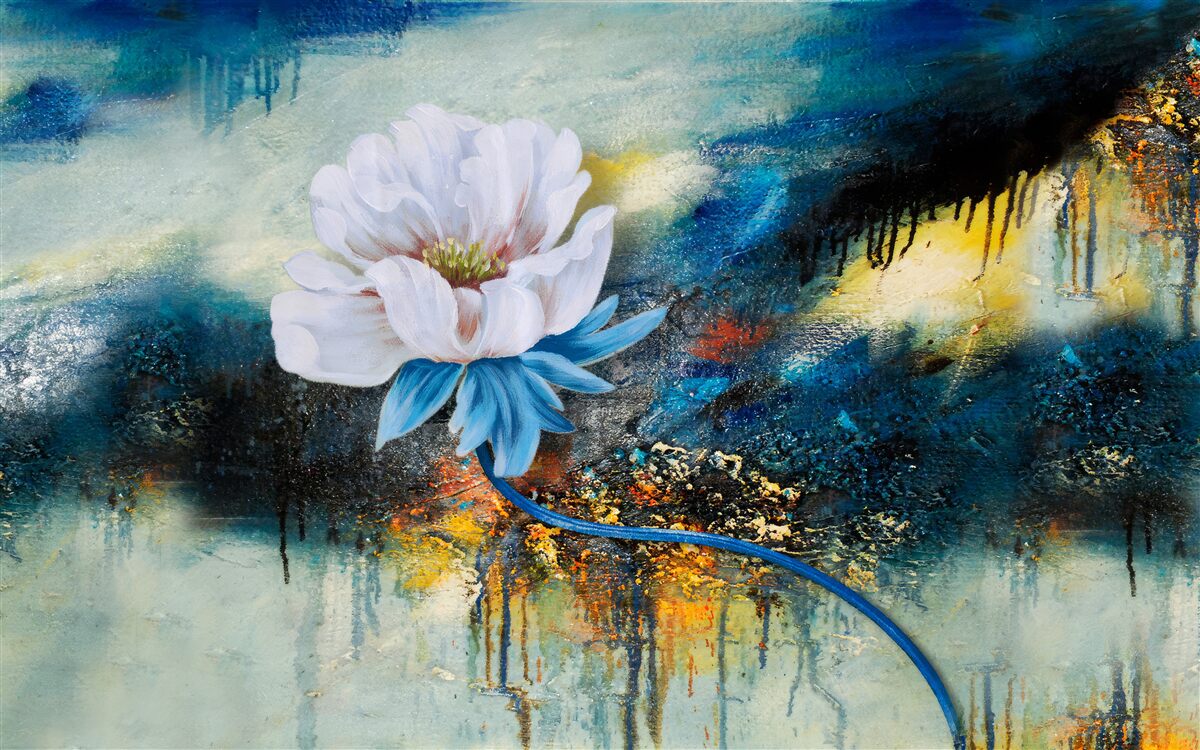 Fototapeten Große weiße Blume