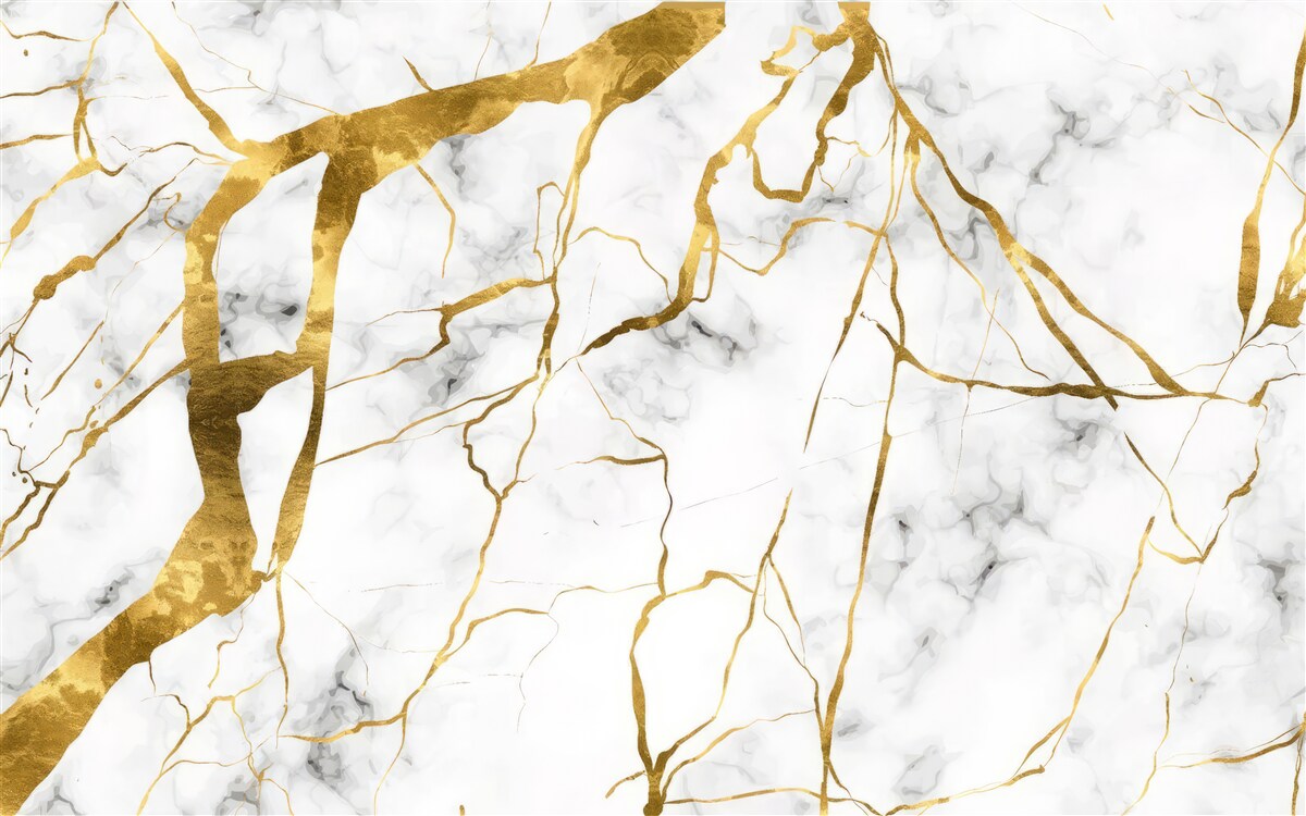 Fototapeten Hintergrund aus weißem und goldenem Marmor