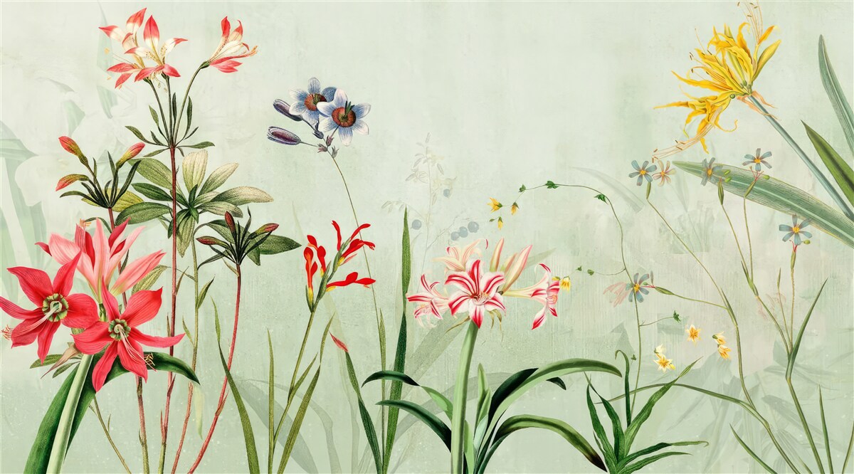 Fototapeten Nebelverpackte Blumen