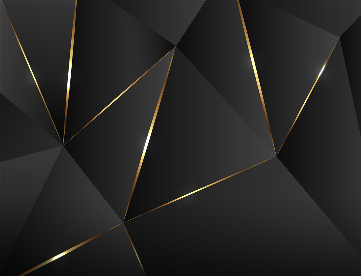 Fototapeten Drei -dimensionale Charaktere in Schwarz und Goldtönen