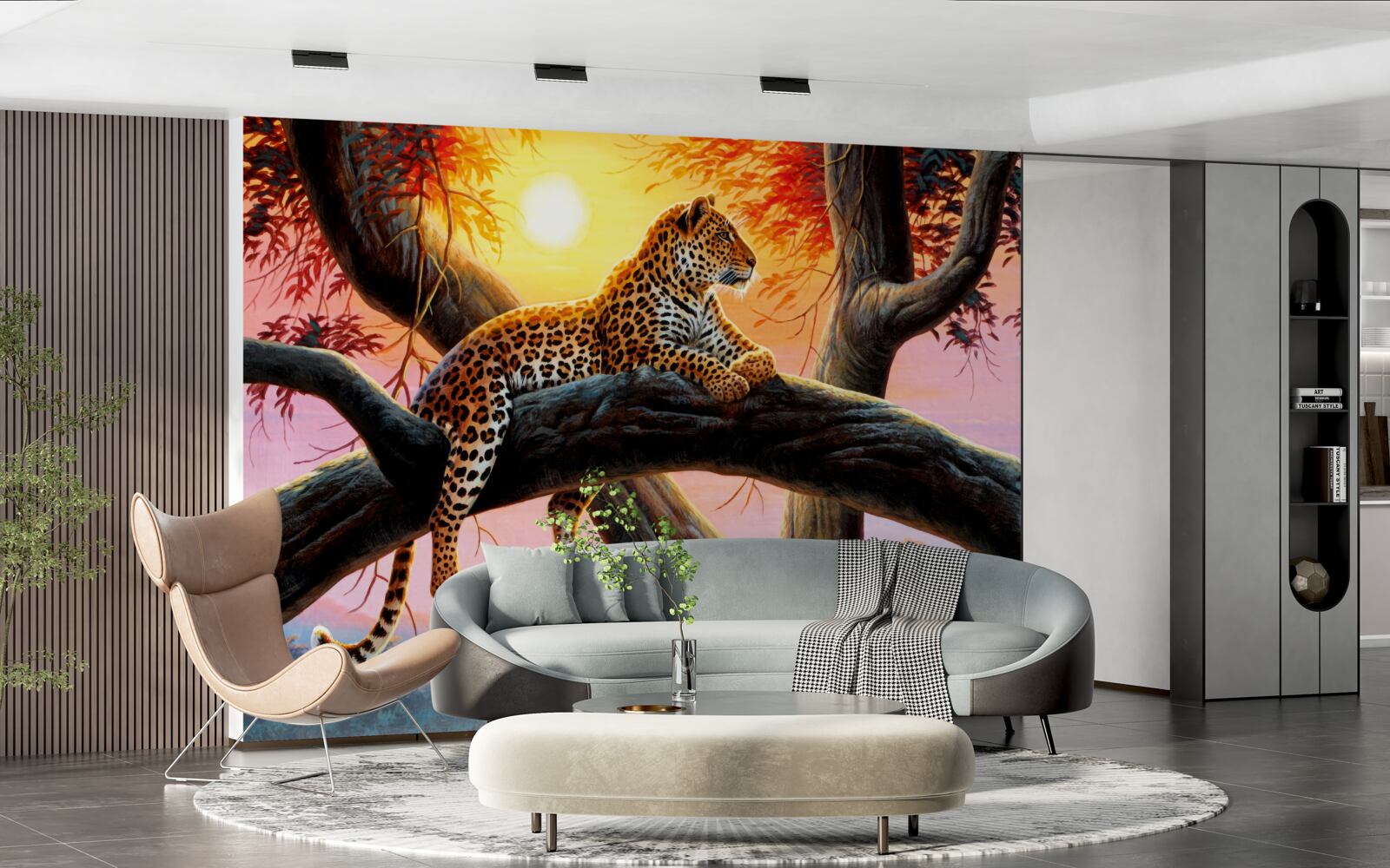 Fototapeten Cheetah sitzt auf einem Baum