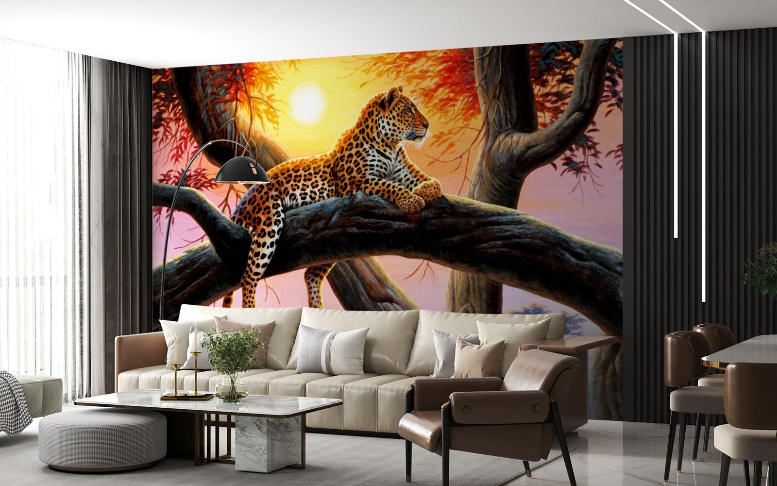 Fototapeten Cheetah sitzt auf einem Baum