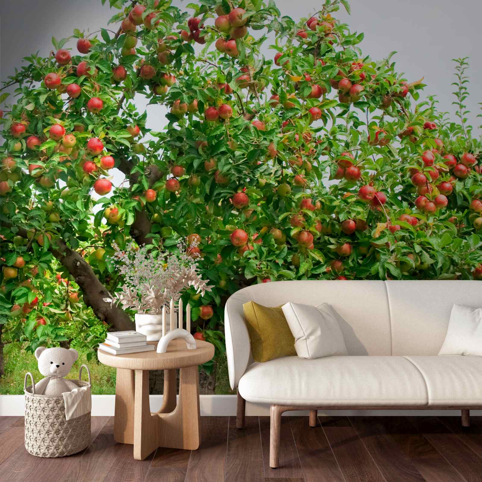 Fototapeten Apfelbaum, der Frucht freigab