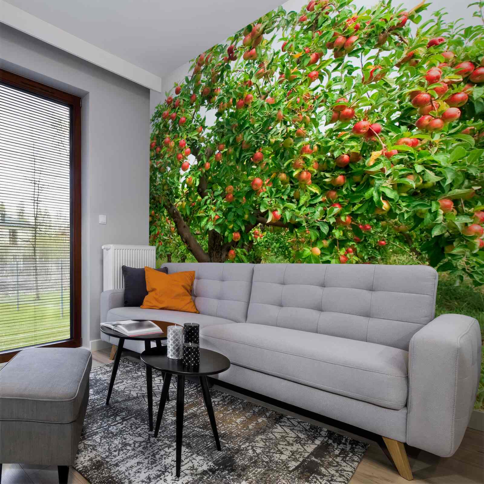 Fototapeten Apfelbaum, der Frucht freigab