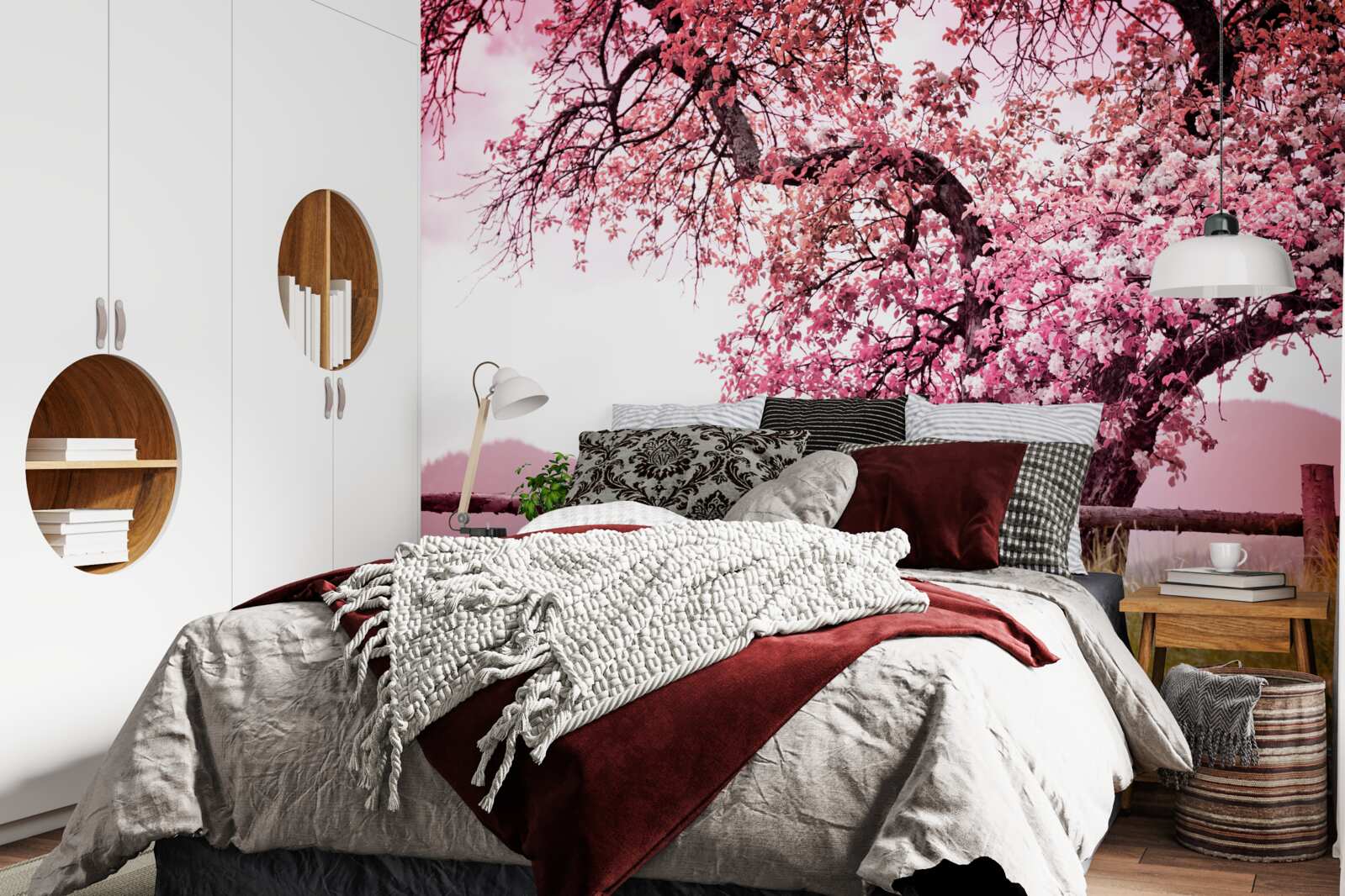 Fototapeten Ein blühender Sakura -Baum