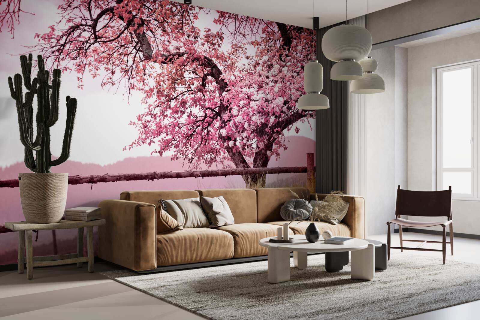 Fototapeten Ein blühender Sakura -Baum