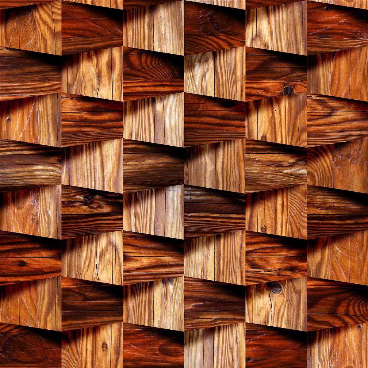 Fototapeten volumetrische Holzteile