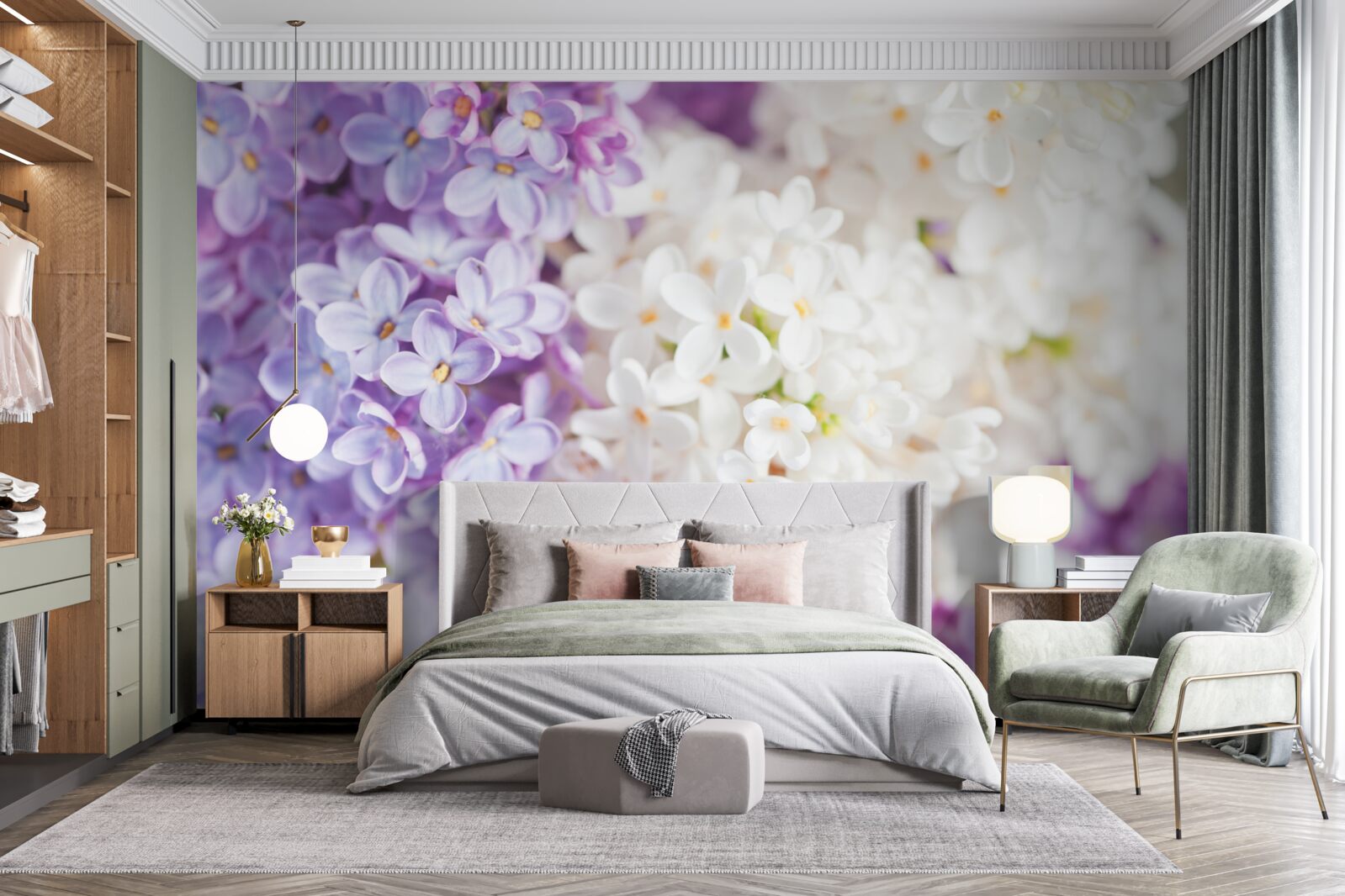 Fototapeten Lilacs blühen im Frühling