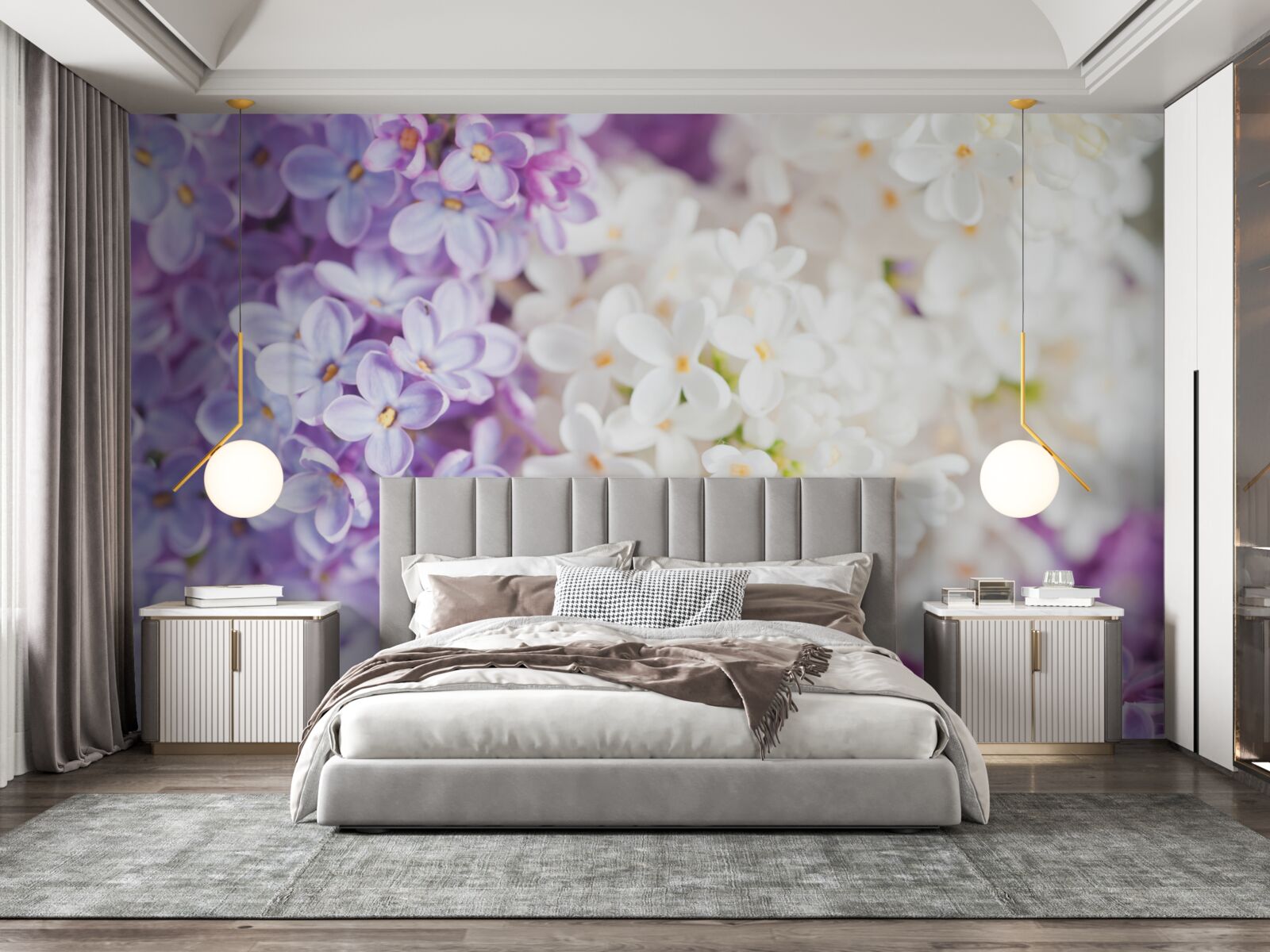 Fototapeten Lilacs blühen im Frühling