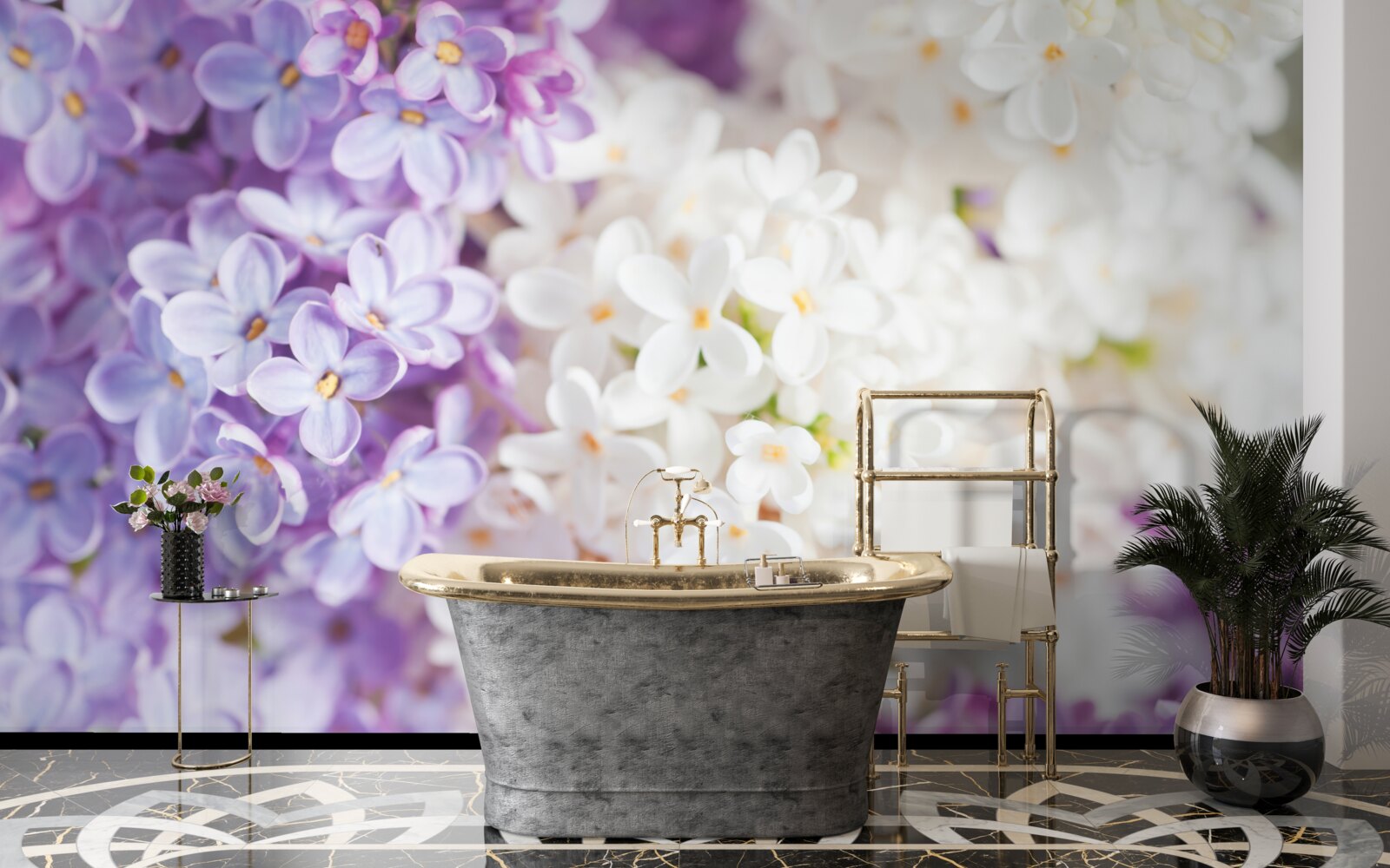 Fototapeten Lilacs blühen im Frühling