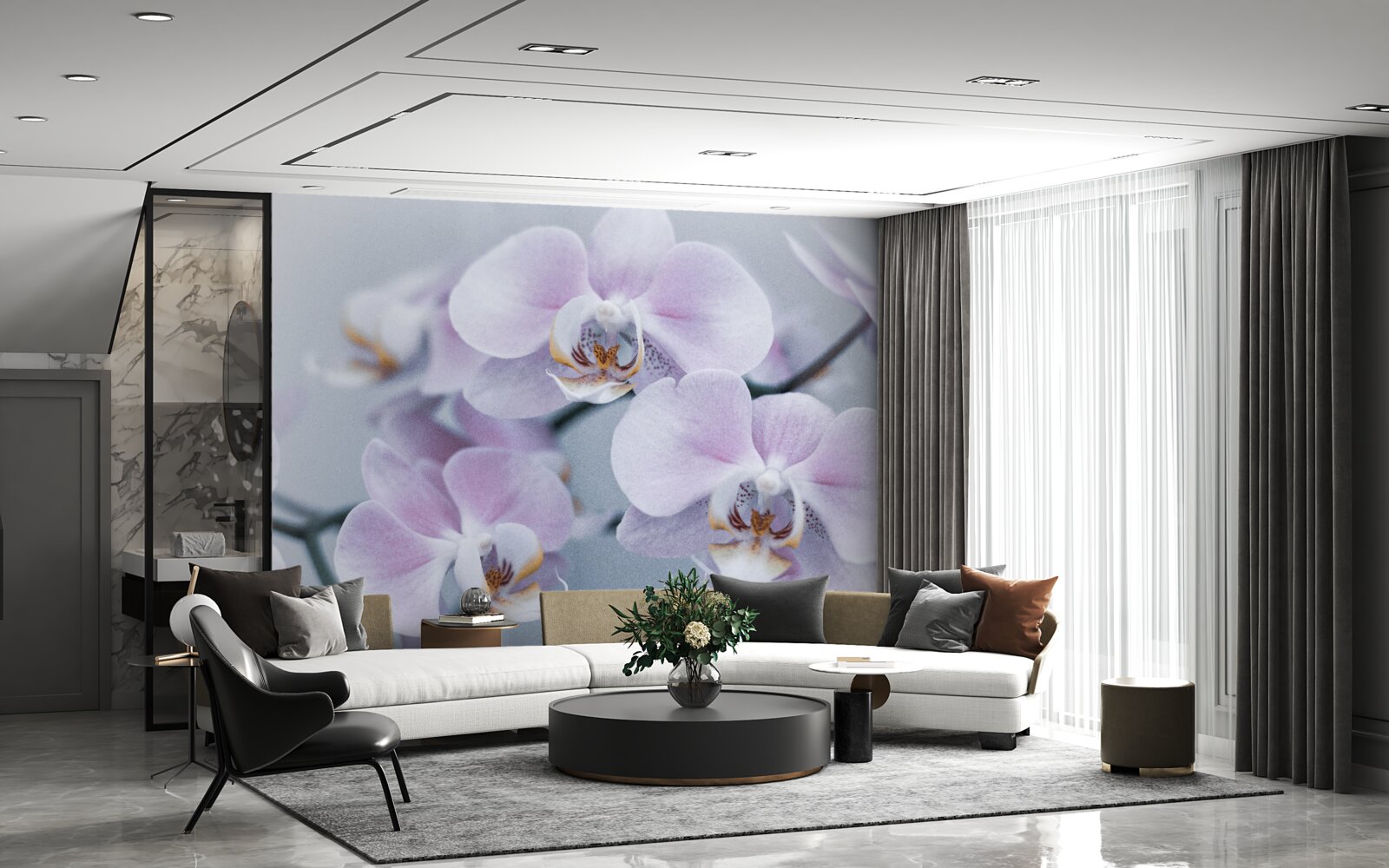 Fototapeten Große Orchideenblüten