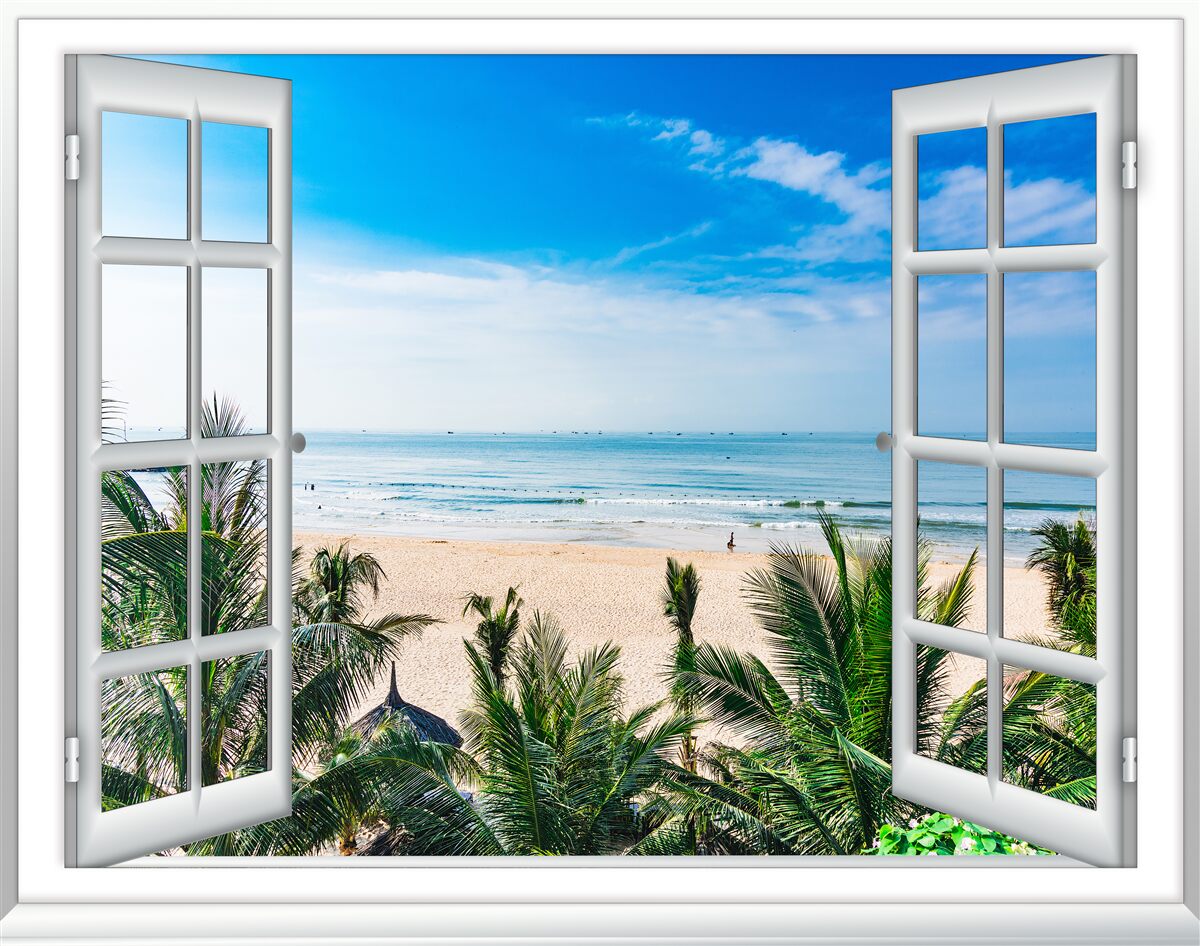 Fototapeten Öffnen Sie Fenster mit schönen Aussichten