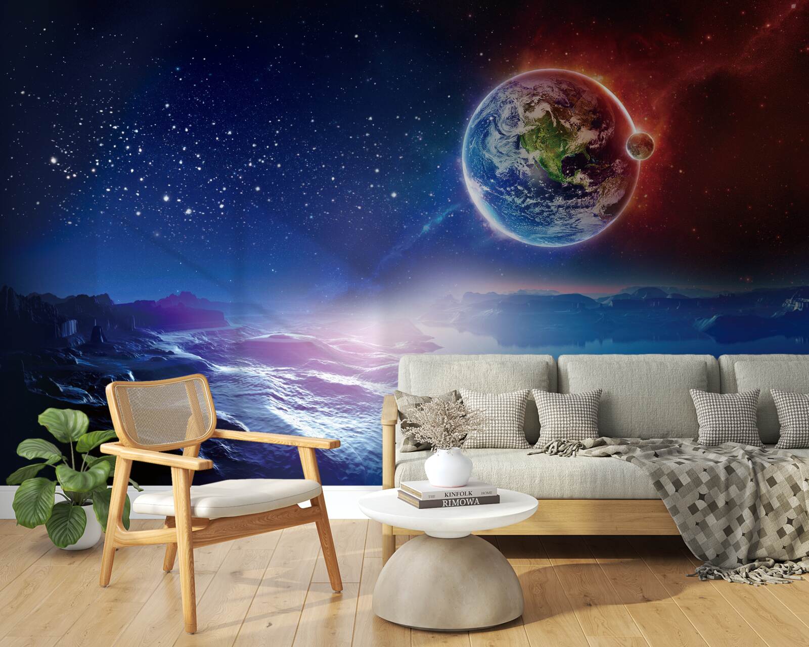 Fototapeten Blick auf das Land von einem anderen Planeten