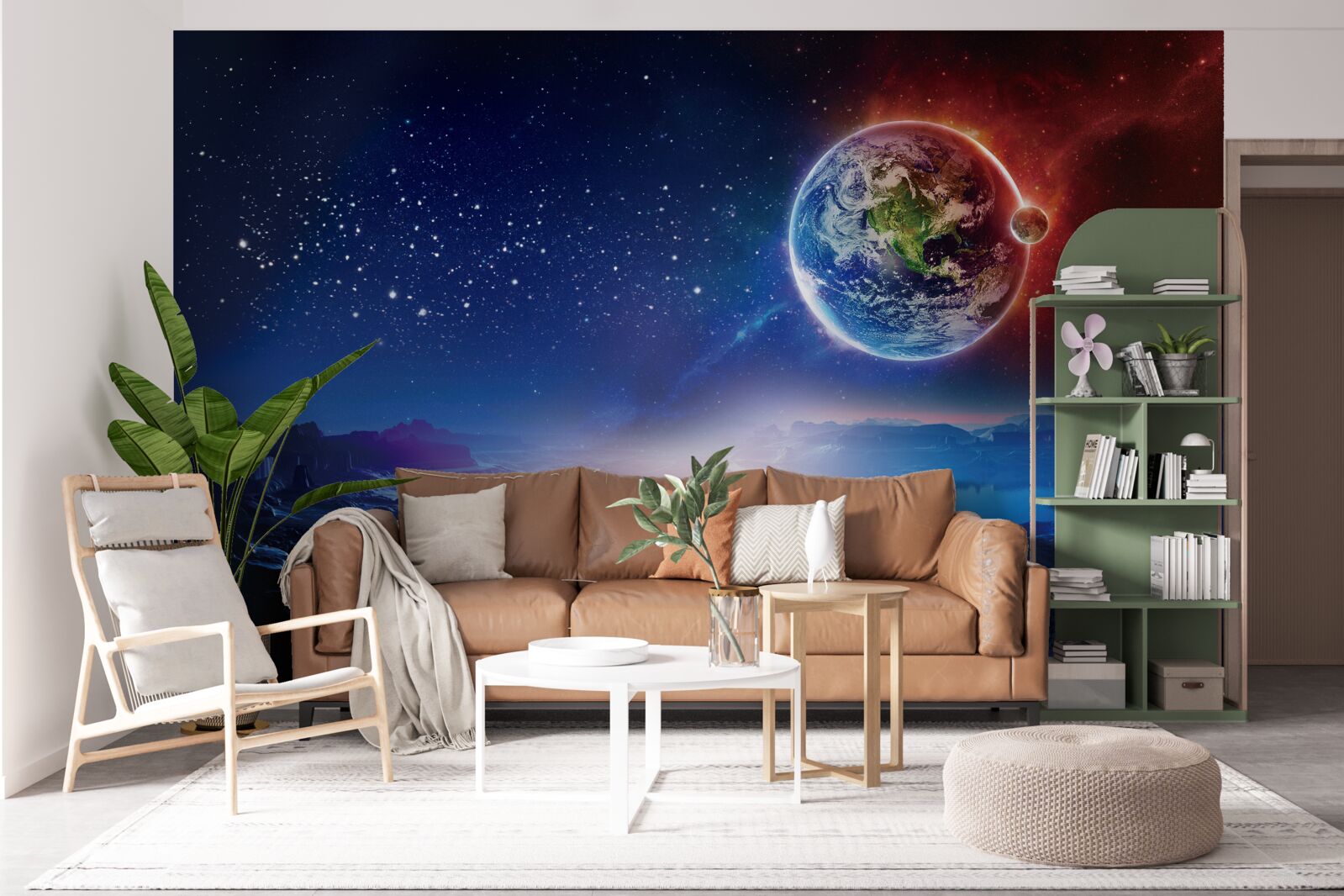 Fototapeten Blick auf das Land von einem anderen Planeten