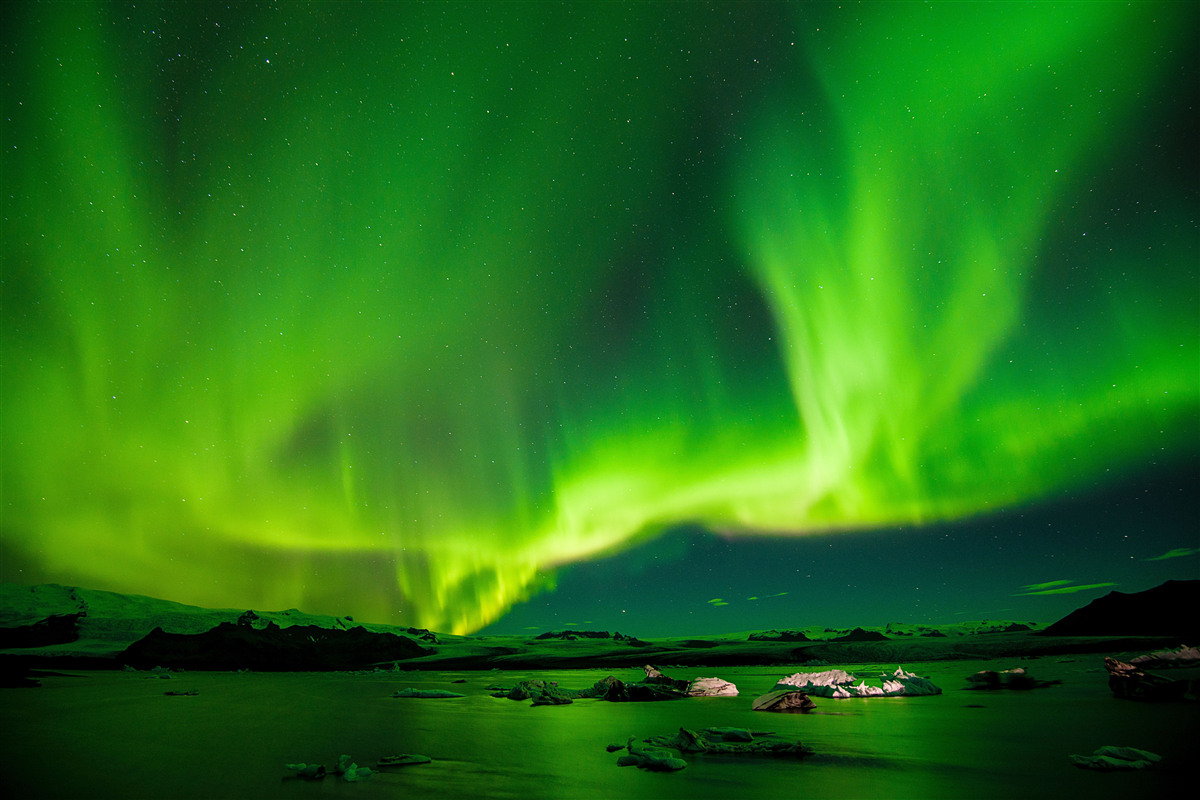 Fototapeten fesselnd großartige Nordlichter