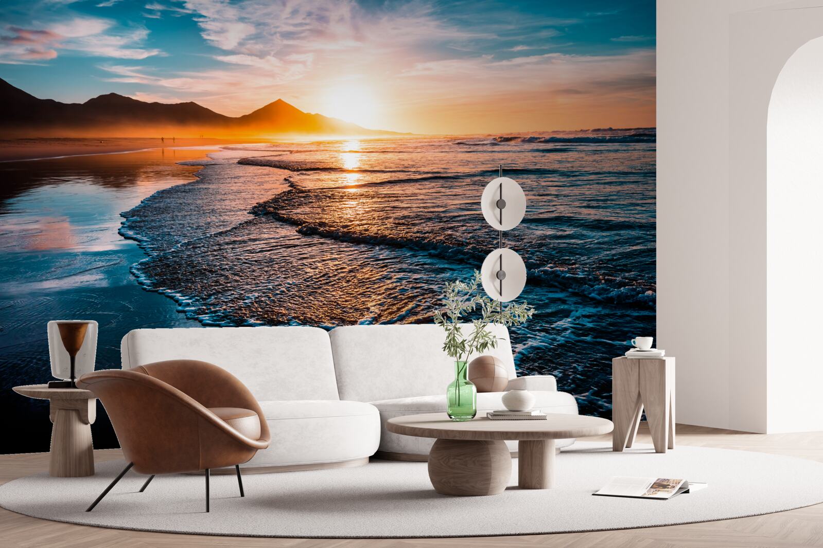 Fototapeten Das Wasser reflektiert die Sonnenstrahlen