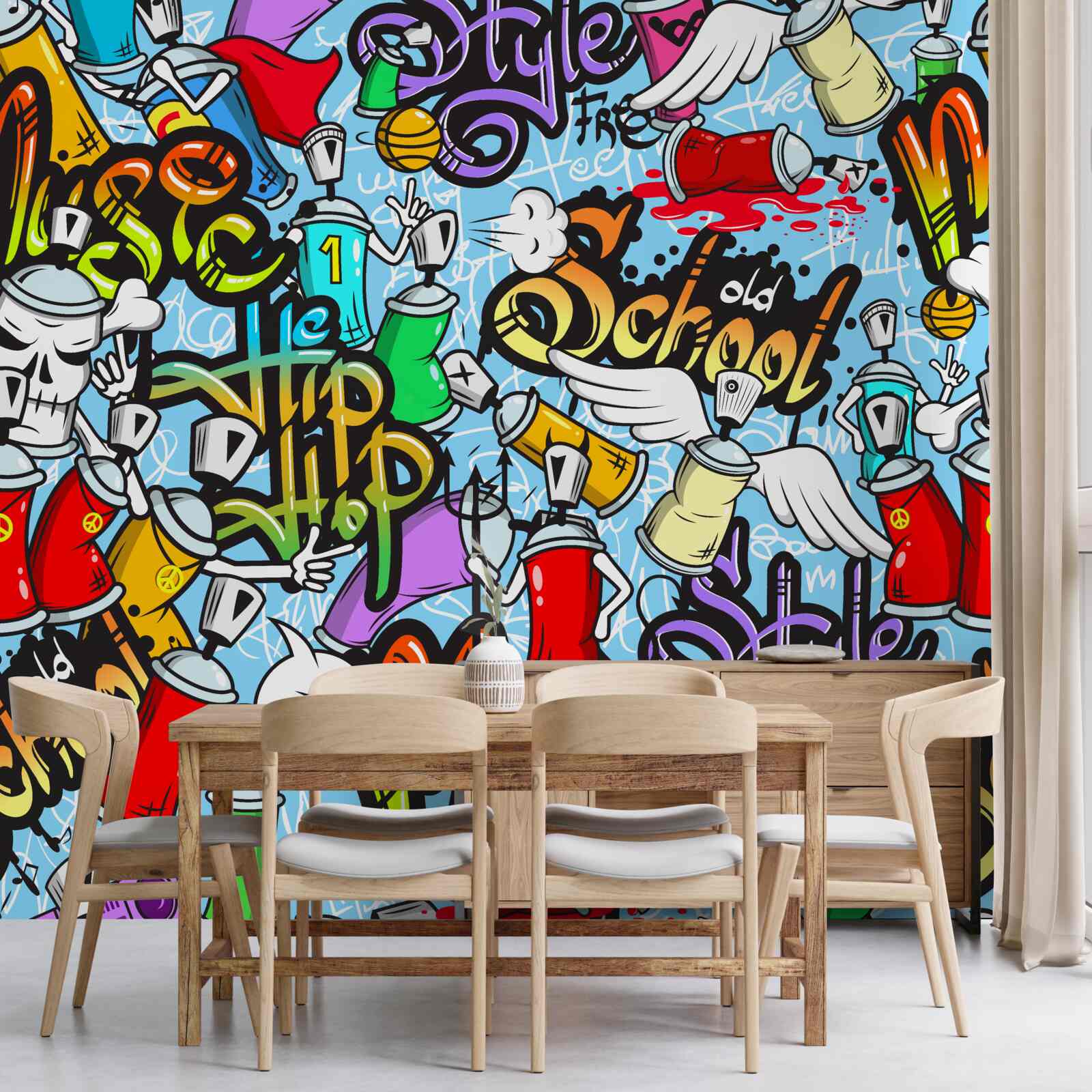 Fototapeten Graffiti in verschiedenen Farben
