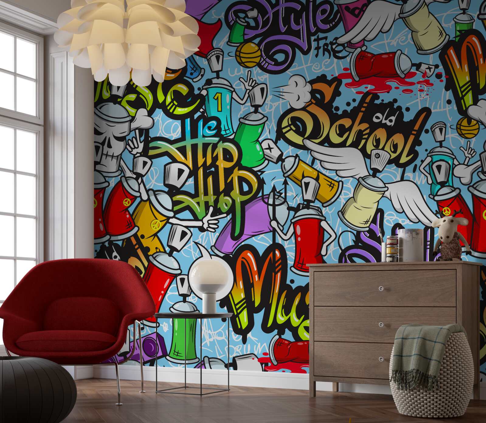 Fototapeten Graffiti in verschiedenen Farben