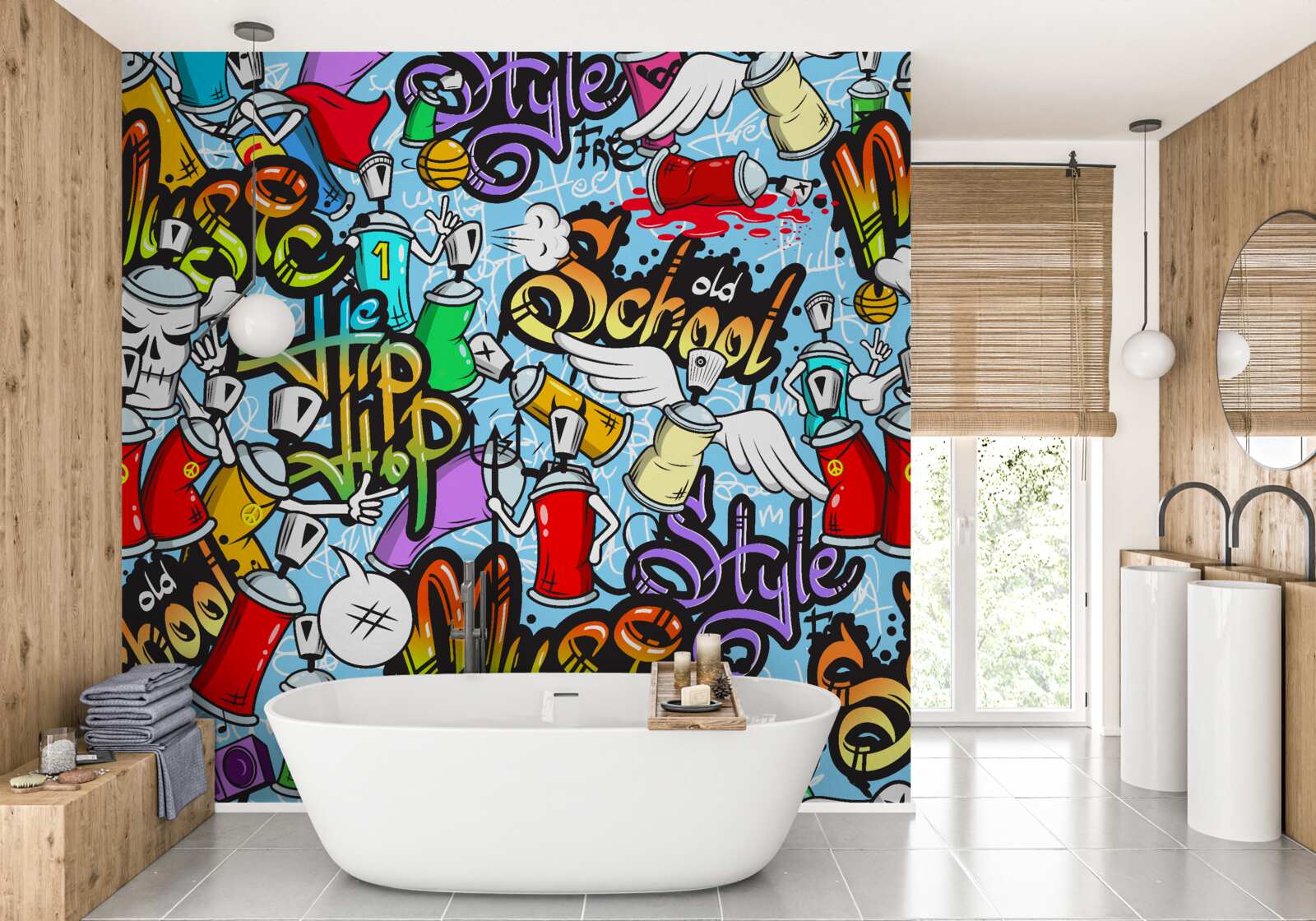 Fototapeten Graffiti in verschiedenen Farben