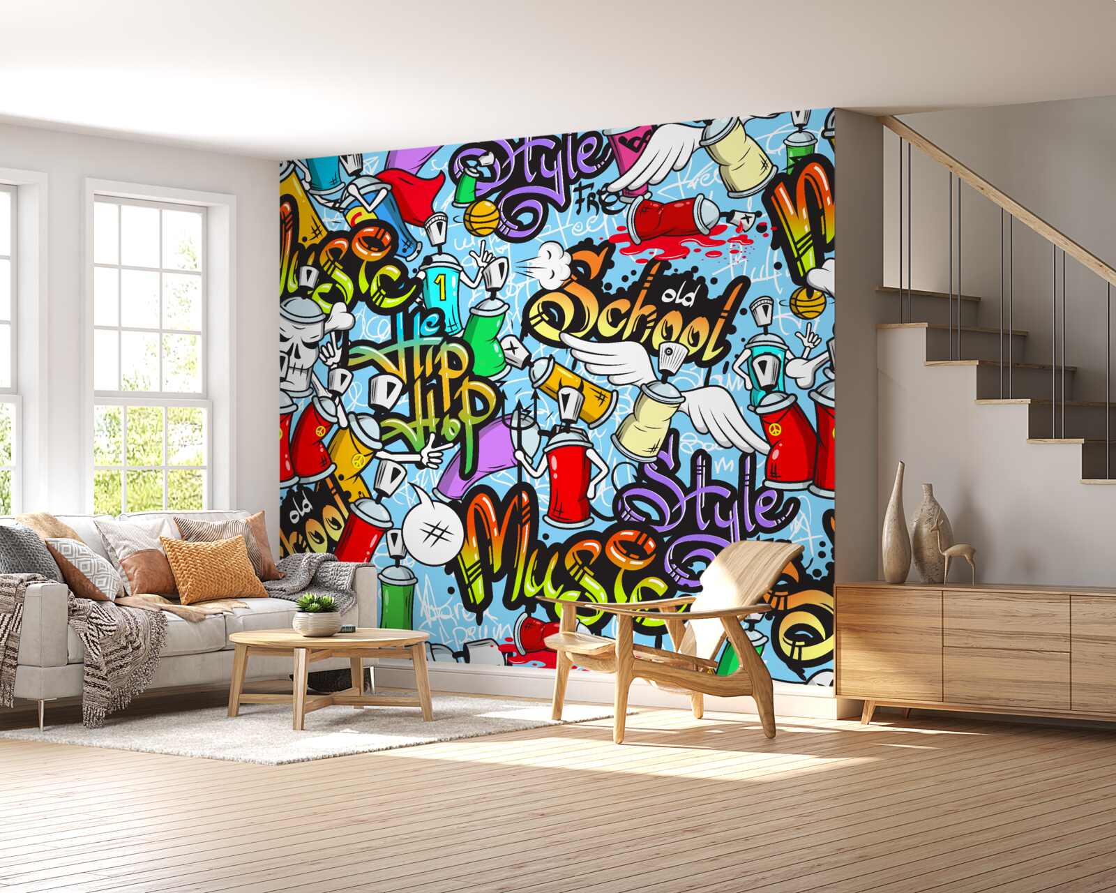Fototapeten Graffiti in verschiedenen Farben