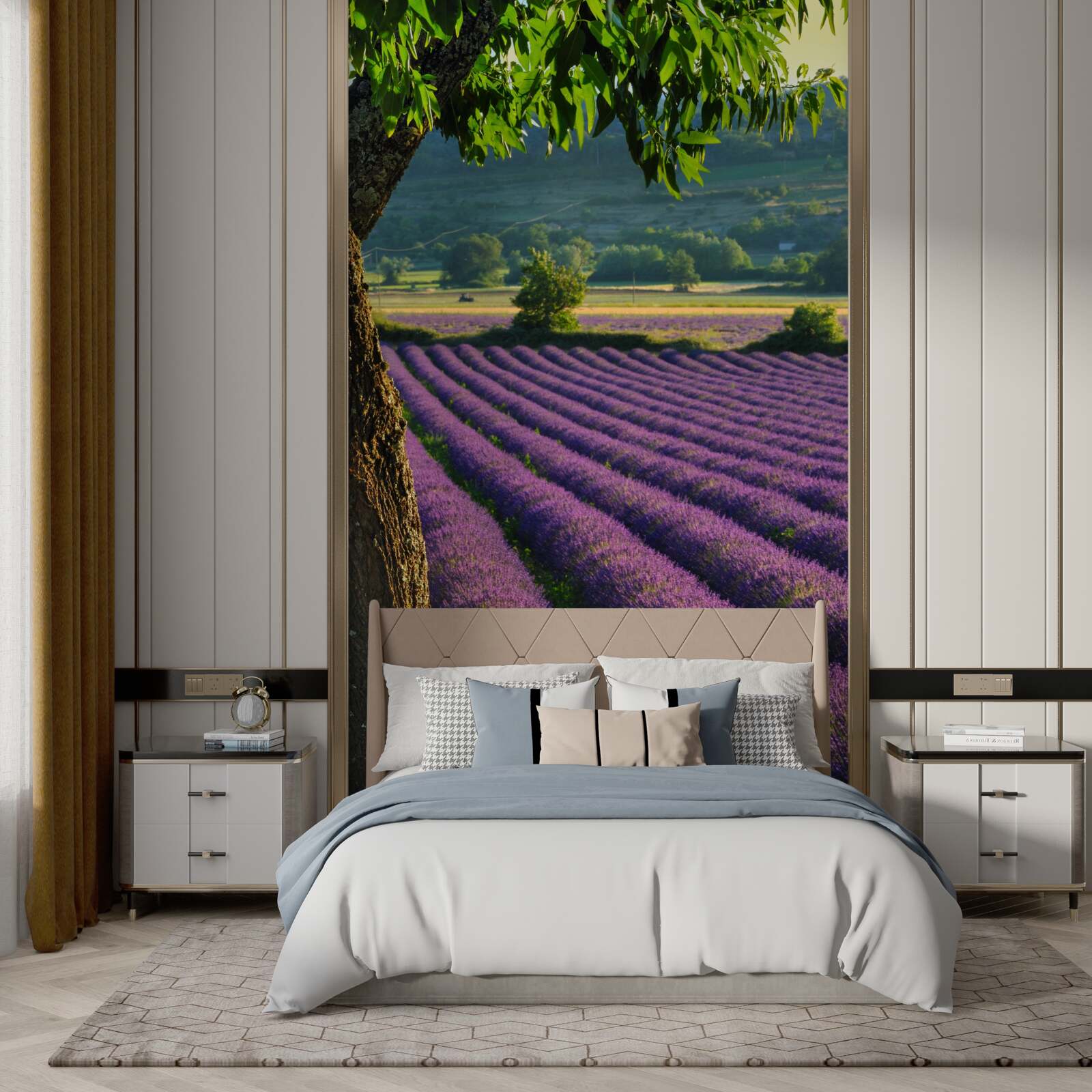 Fototapeten Feldduftung mit Lavendel
