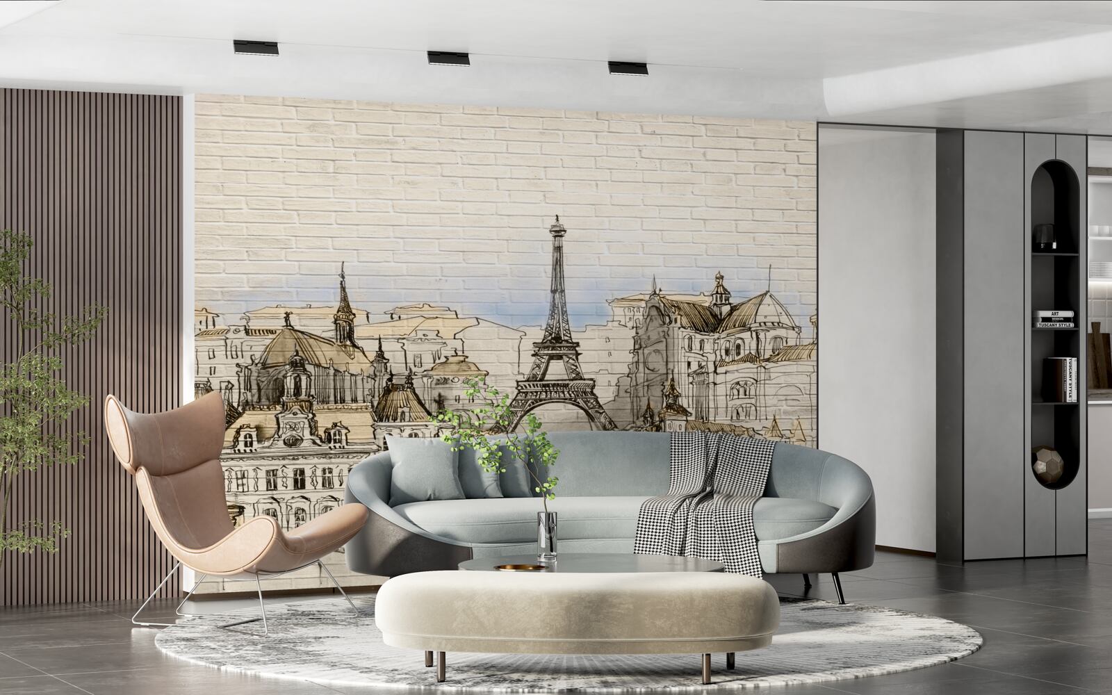 Fototapeten Die Haupttouristenattraktionen von Paris