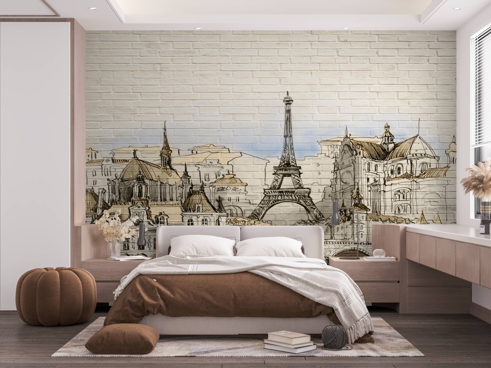 Fototapeten Die Haupttouristenattraktionen von Paris