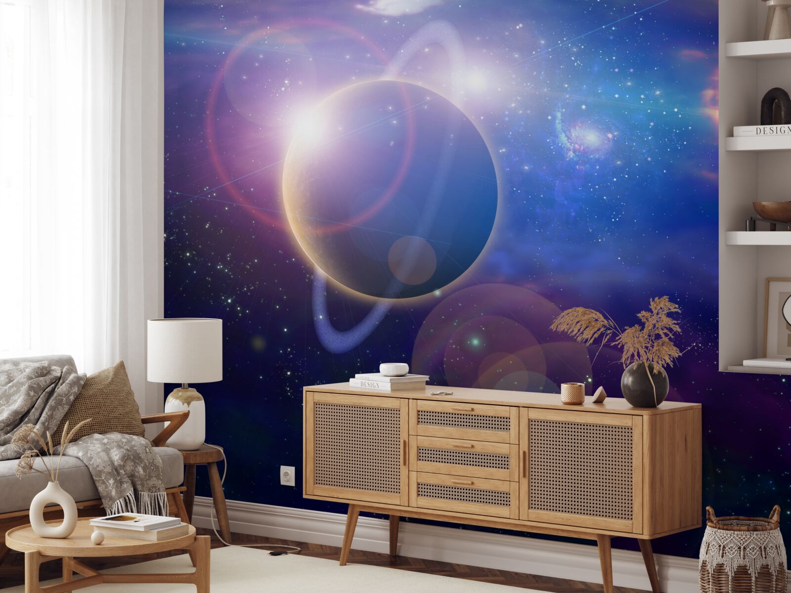 Fototapeten Reflexion des Sonnenlichts im Universum