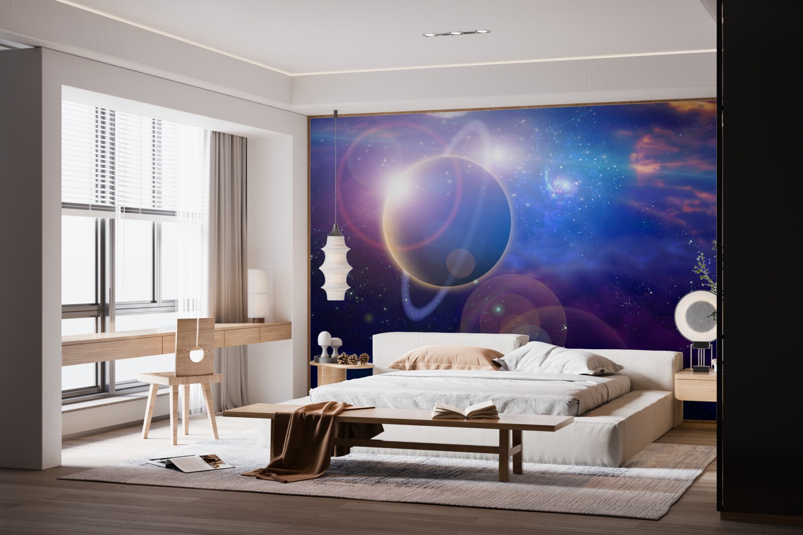 Fototapeten Reflexion des Sonnenlichts im Universum