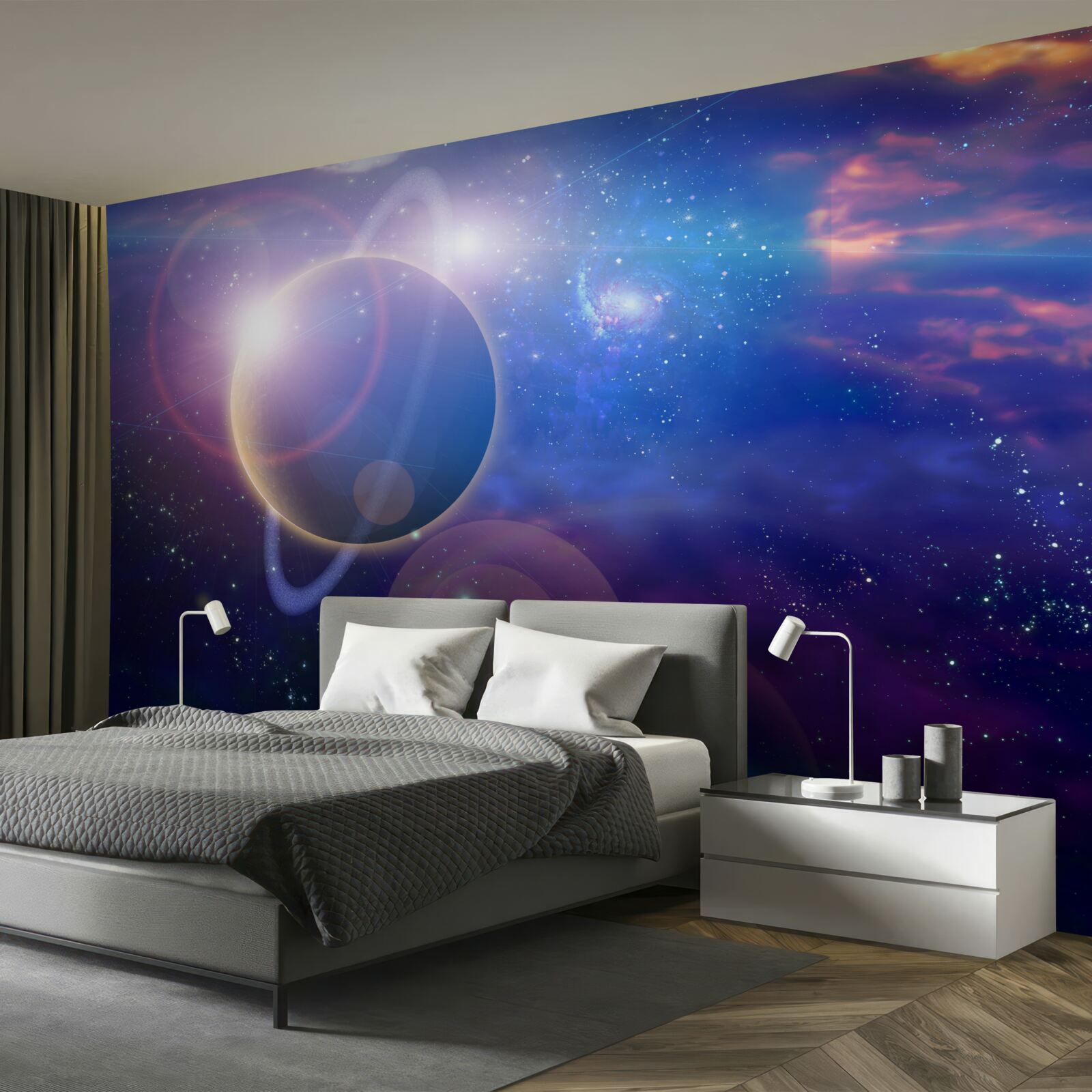 Fototapeten Reflexion des Sonnenlichts im Universum