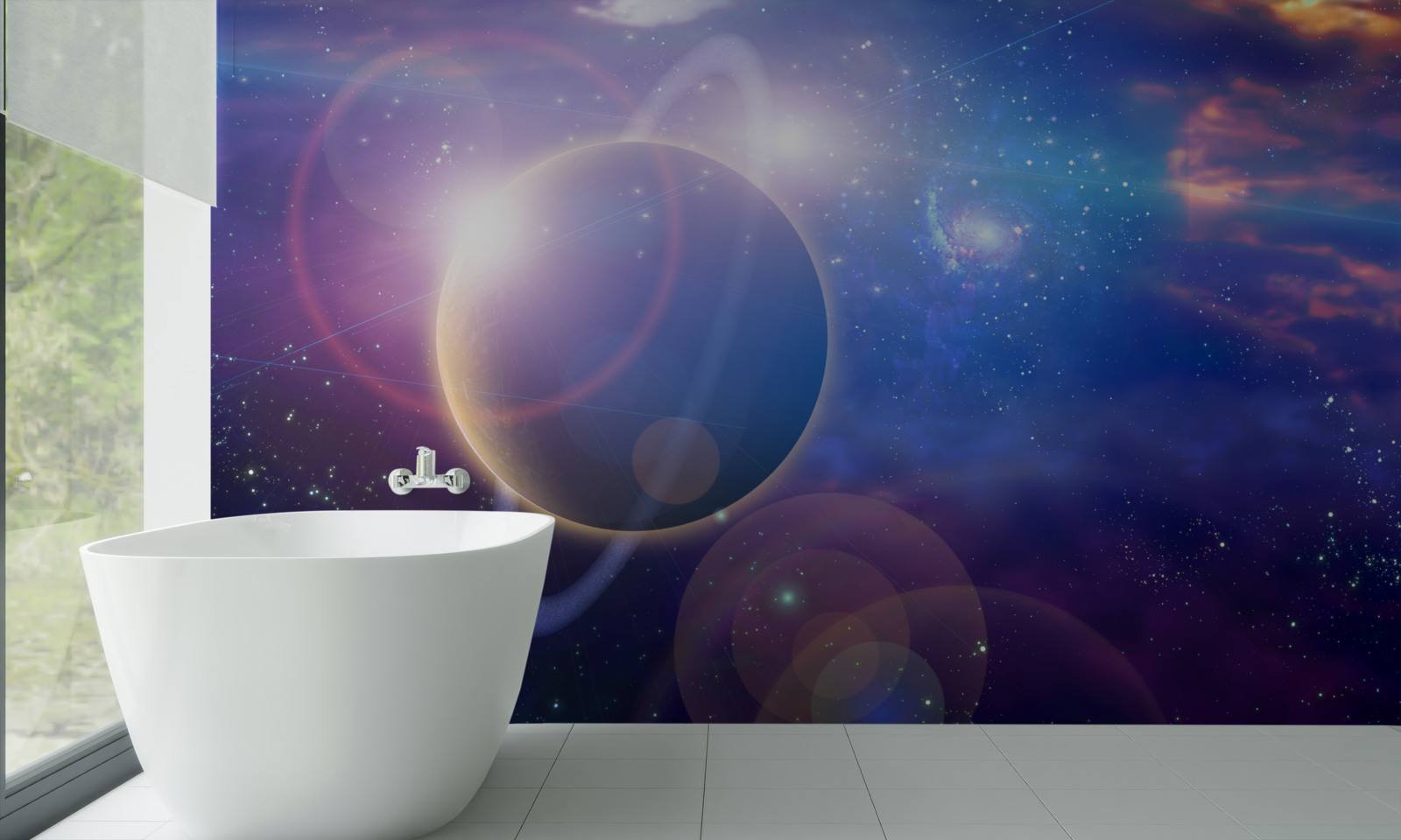 Fototapeten Reflexion des Sonnenlichts im Universum