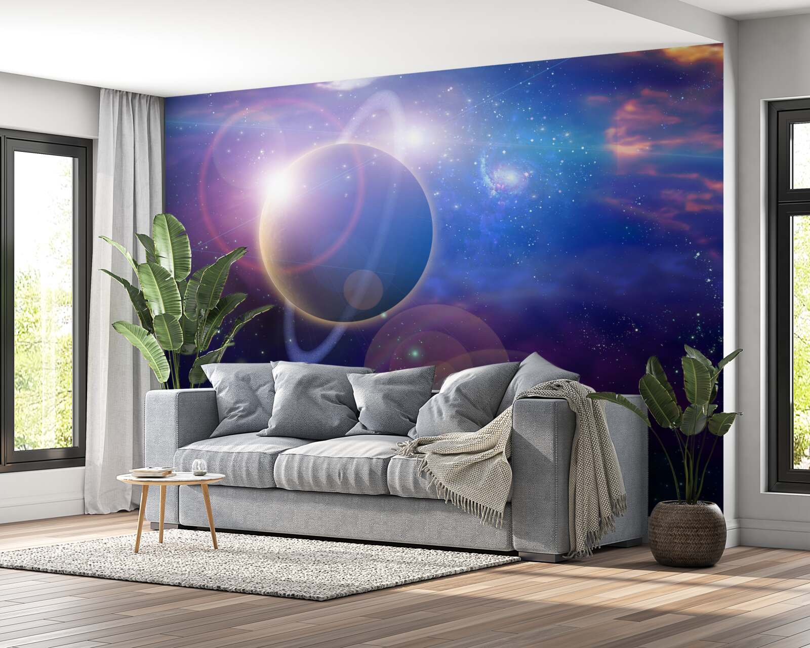 Fototapeten Reflexion des Sonnenlichts im Universum