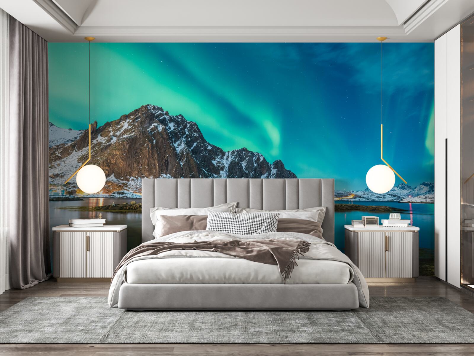 Fototapeten Aurora Polar auf dem Peak
