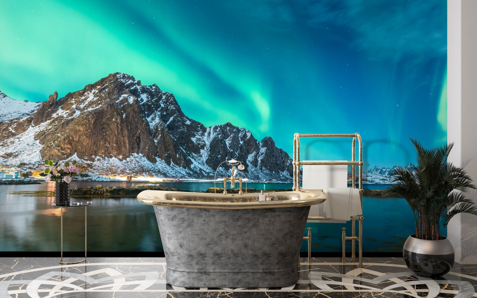 Fototapeten Aurora Polar auf dem Peak
