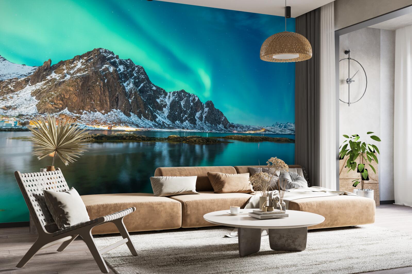 Fototapeten Aurora Polar auf dem Peak
