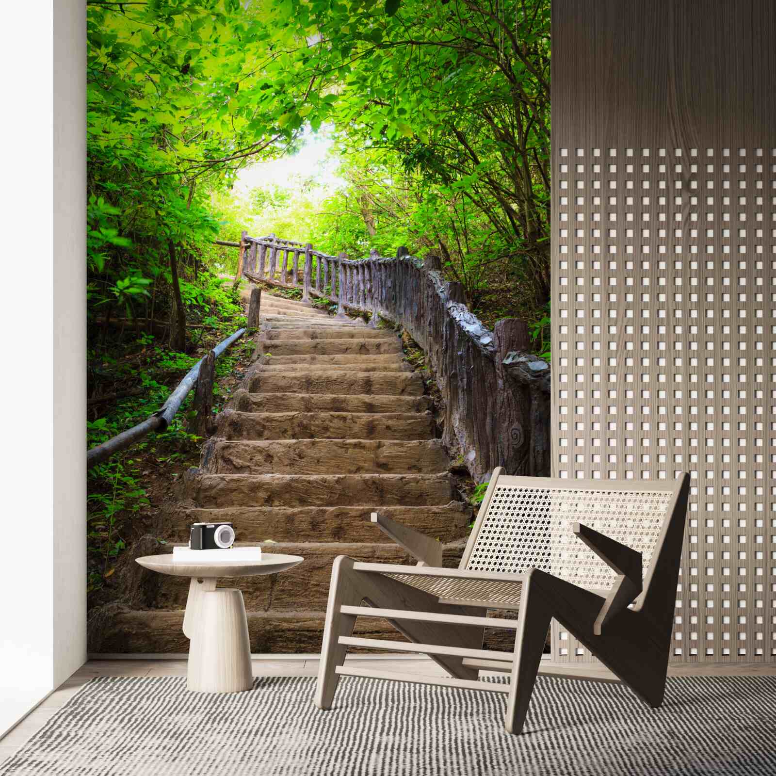 Fototapeten grüne Treppe