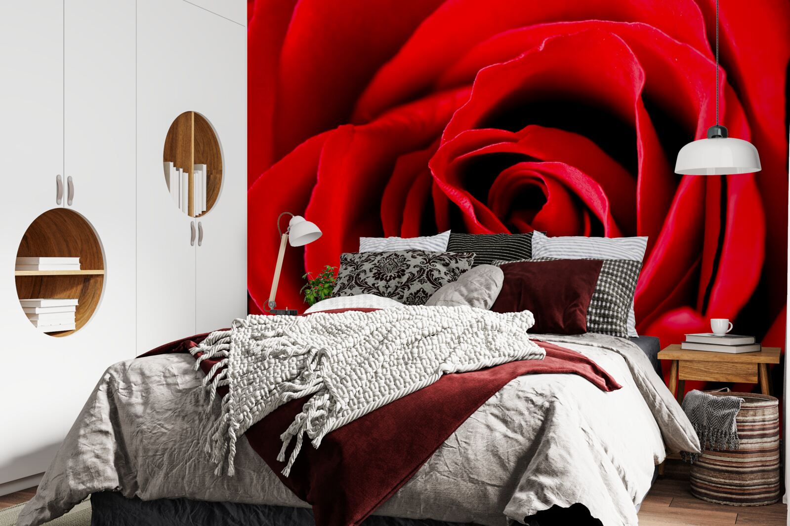 Fototapeten näheres Foto der roten Rose