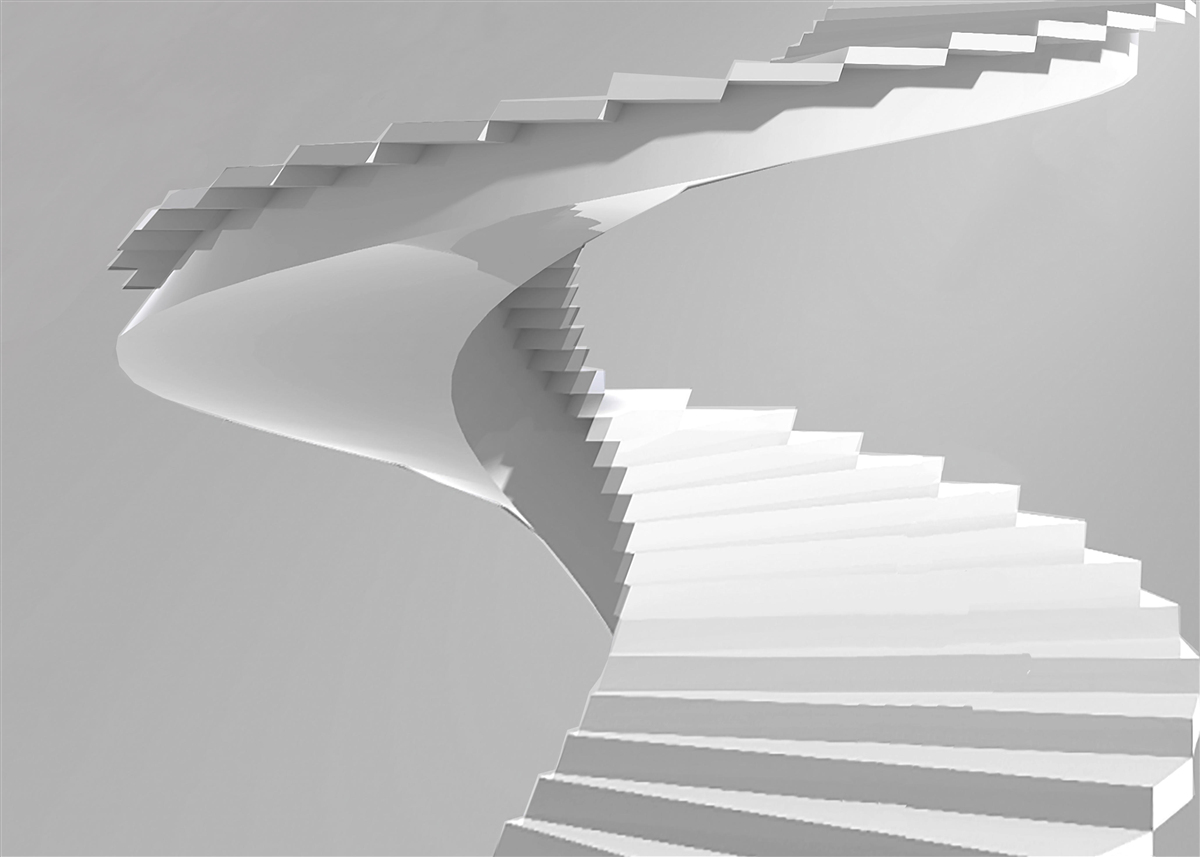 Fototapeten weiße rotierende Treppe