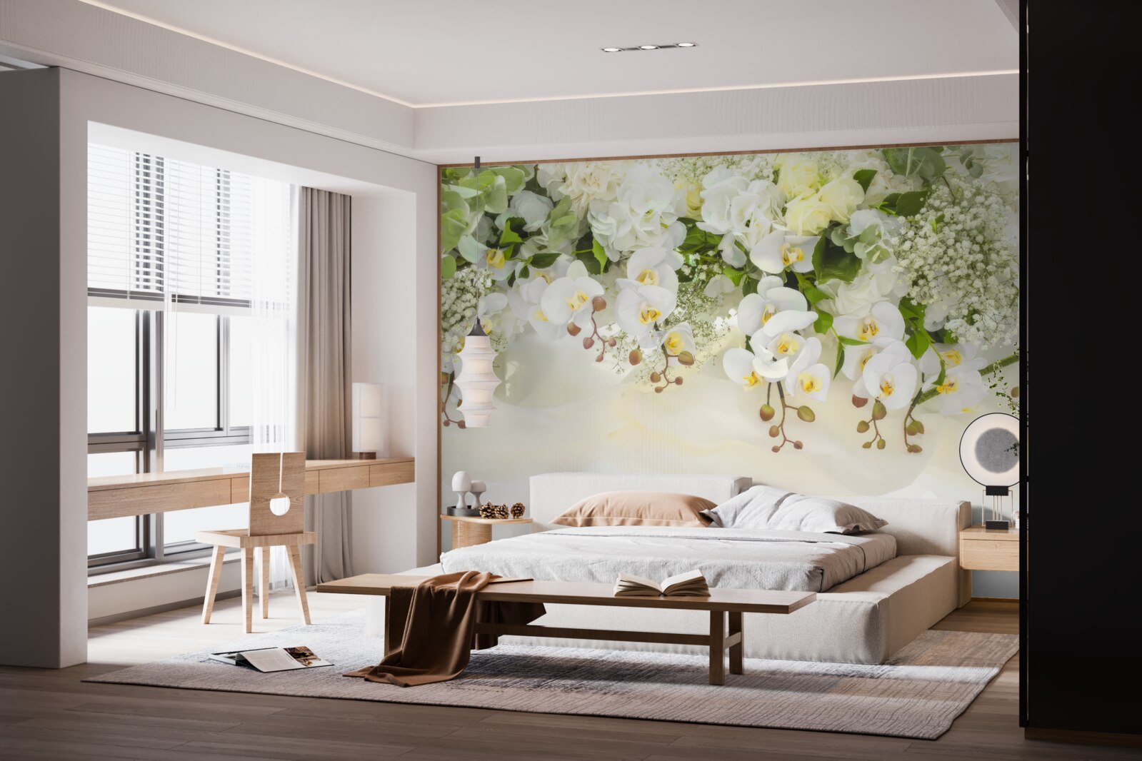 Fototapeten Weiße Orchideen hängen