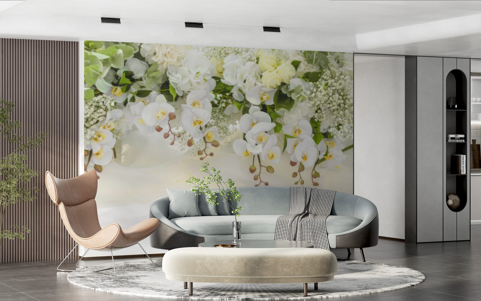 Fototapeten Weiße Orchideen hängen