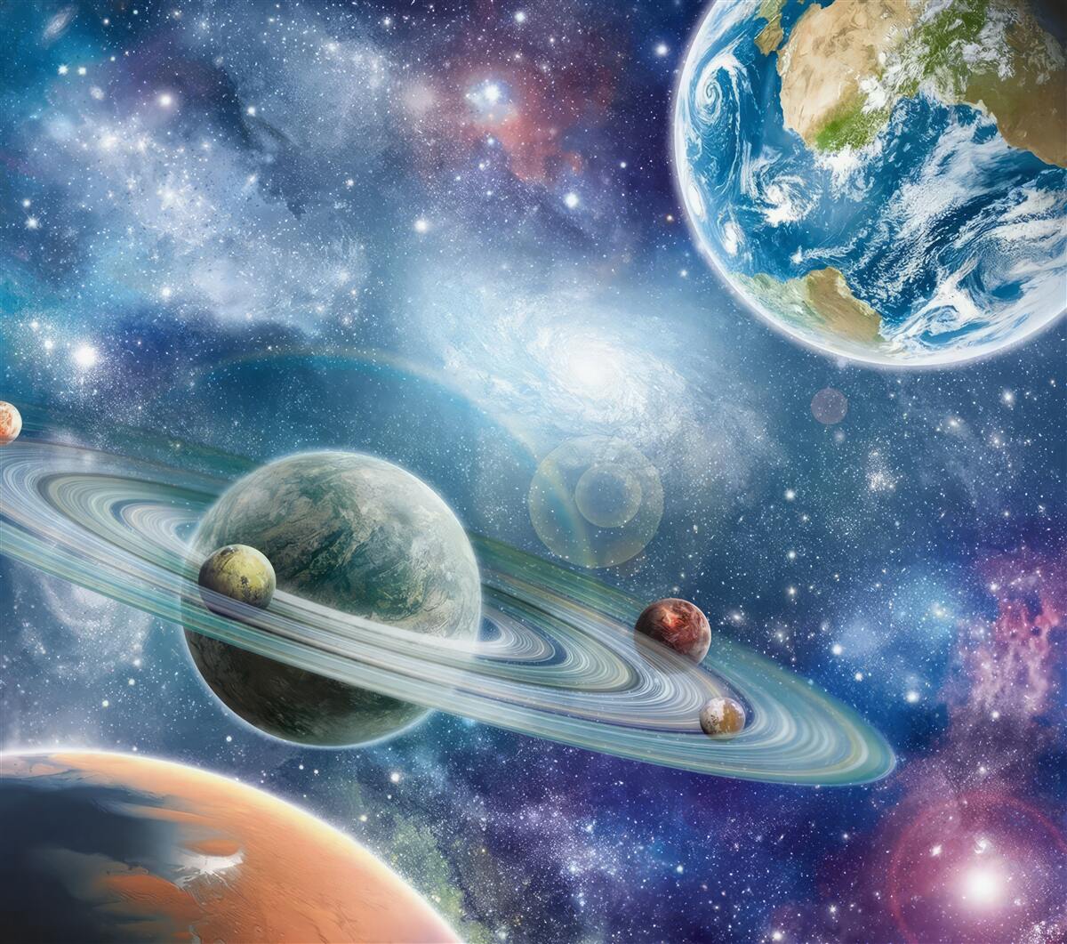 Fototapeten Himmlische Körper im Weltraum