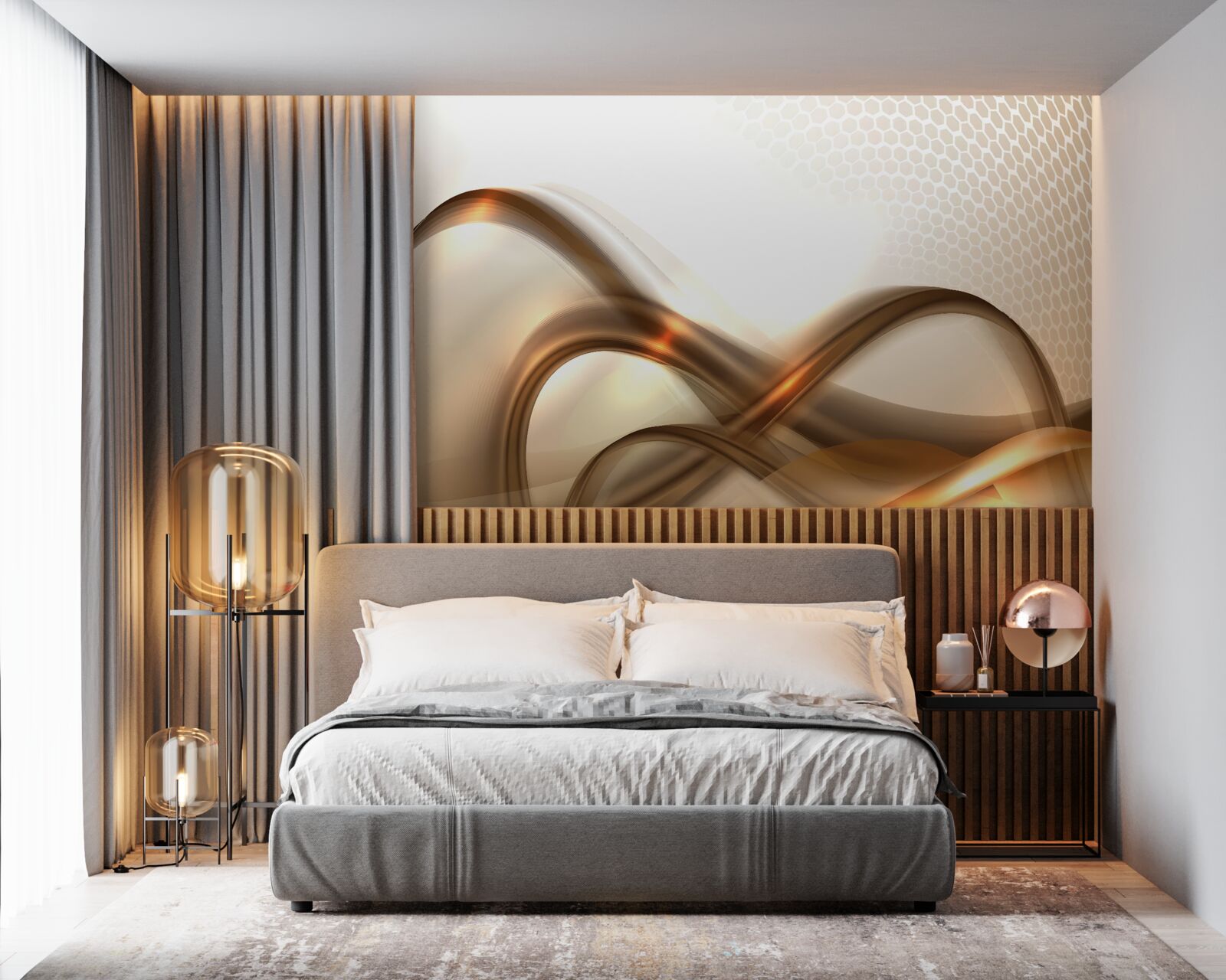 Fototapeten Die Linien sind wie Gold gebogen