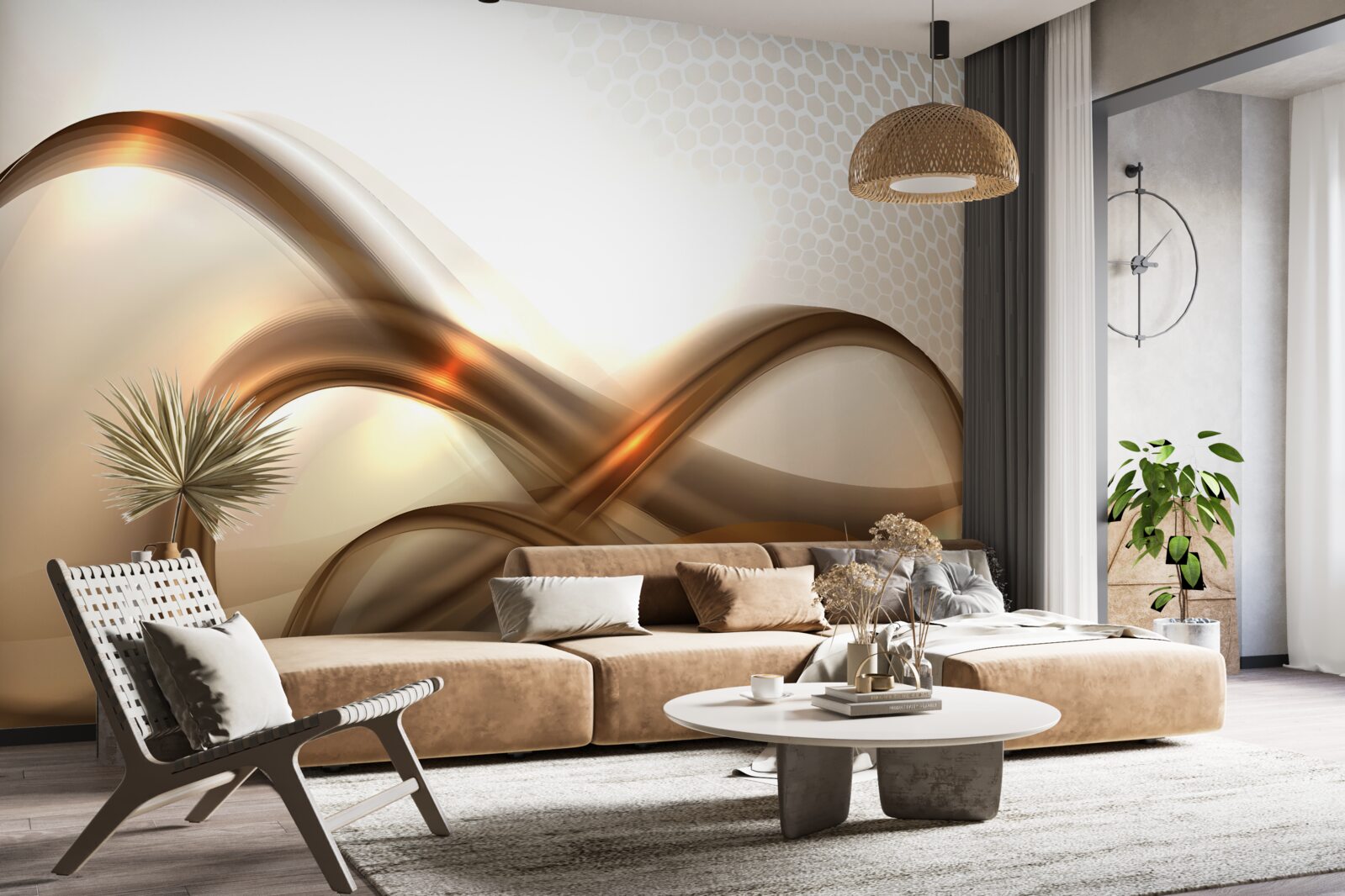 Fototapeten Die Linien sind wie Gold gebogen