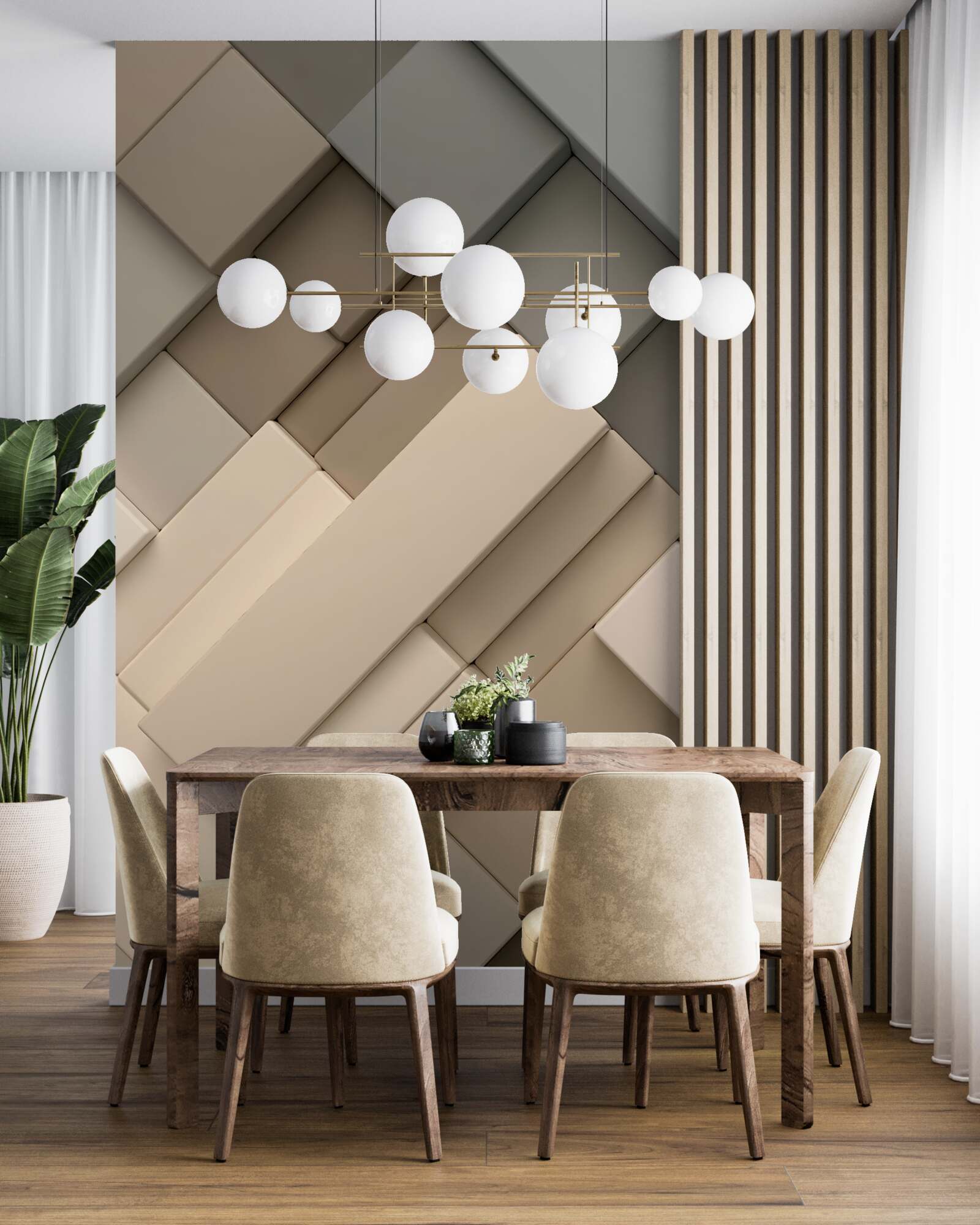Fototapeten Leichte geometrische Formen mit Volumen