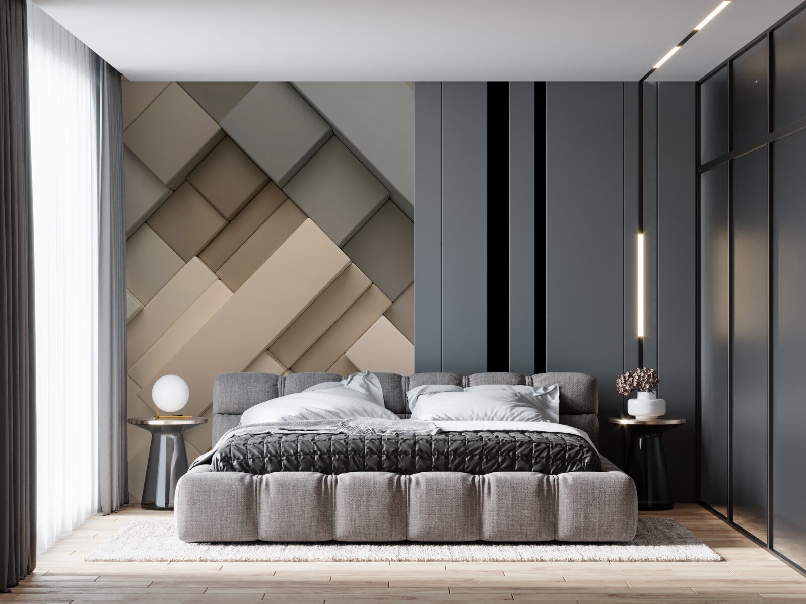Fototapeten Leichte geometrische Formen mit Volumen