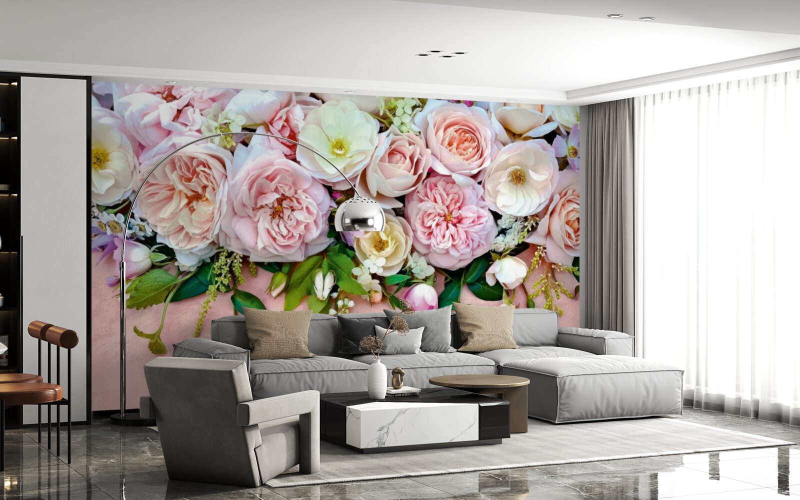 Fototapeten leichte und zarte Rosen
