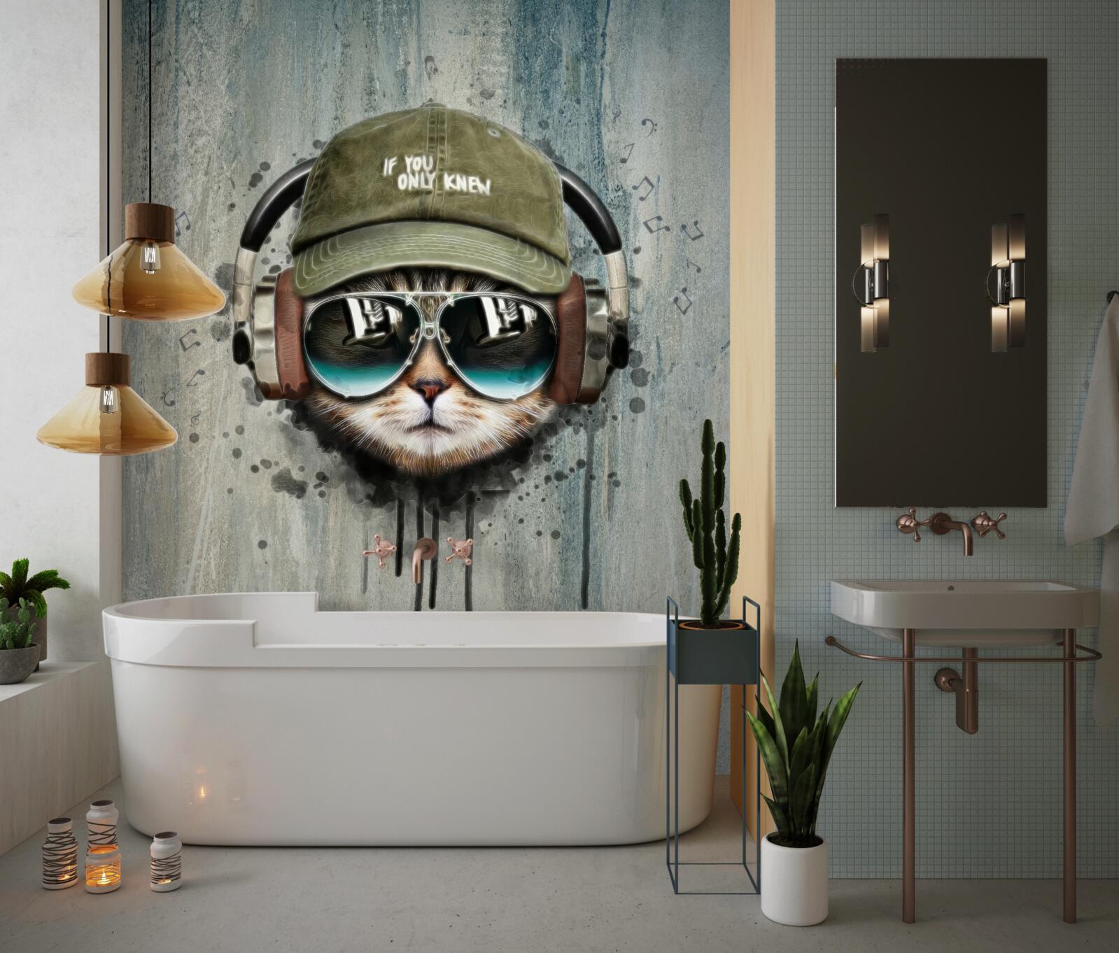 Fototapeten Modische Katze